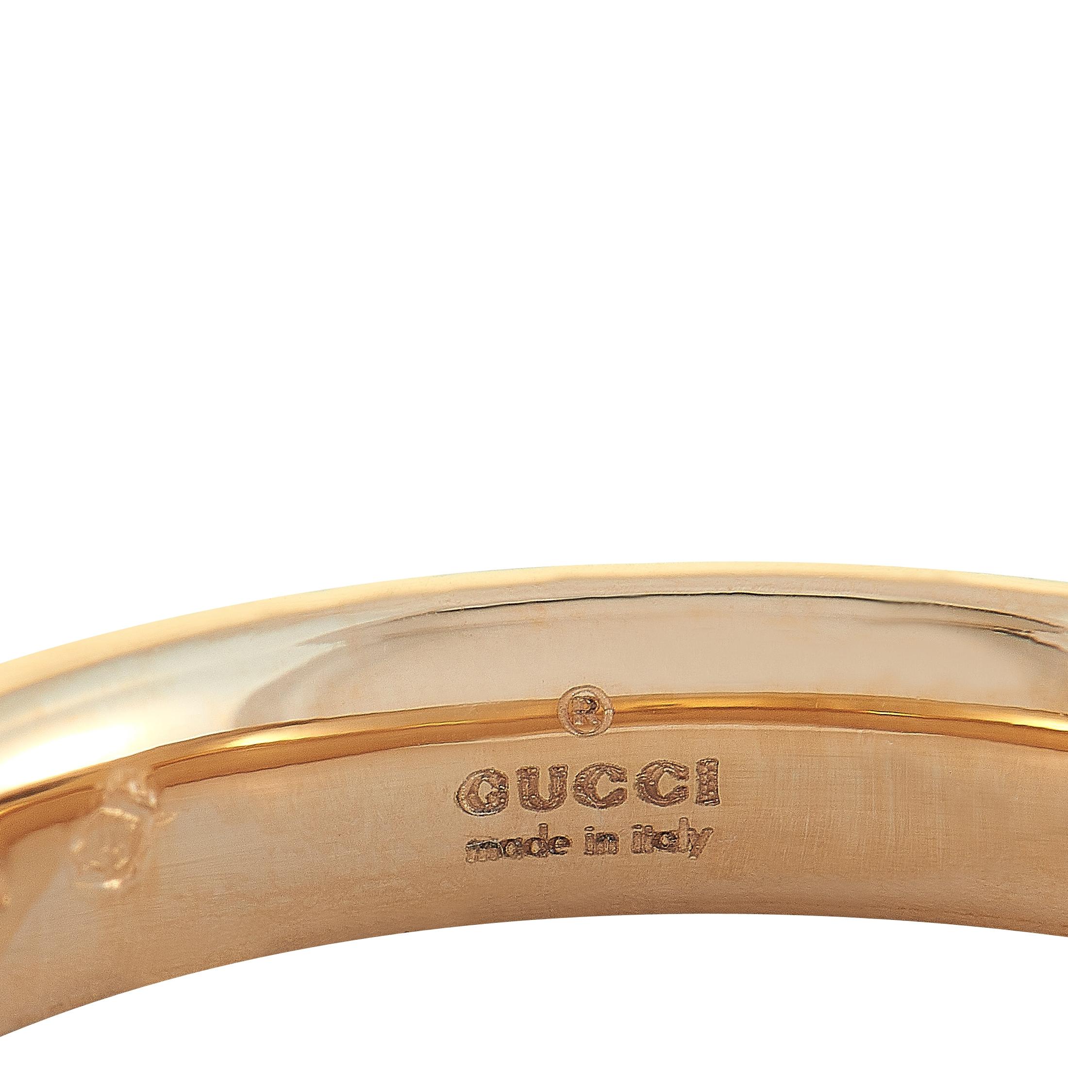Gucci Diamantissima 18 Karat Rose Gold Thin Band Ring 1