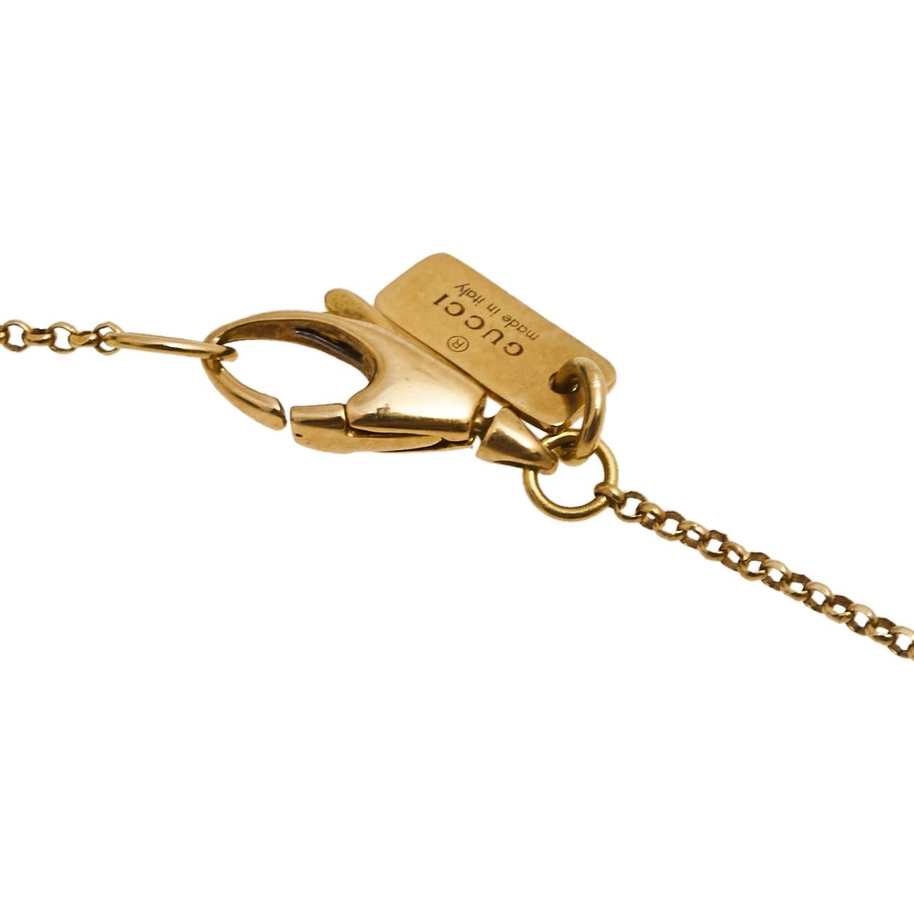 Contemporary Gucci Diamantissima 18K Yellow Gold Pendant Necklace