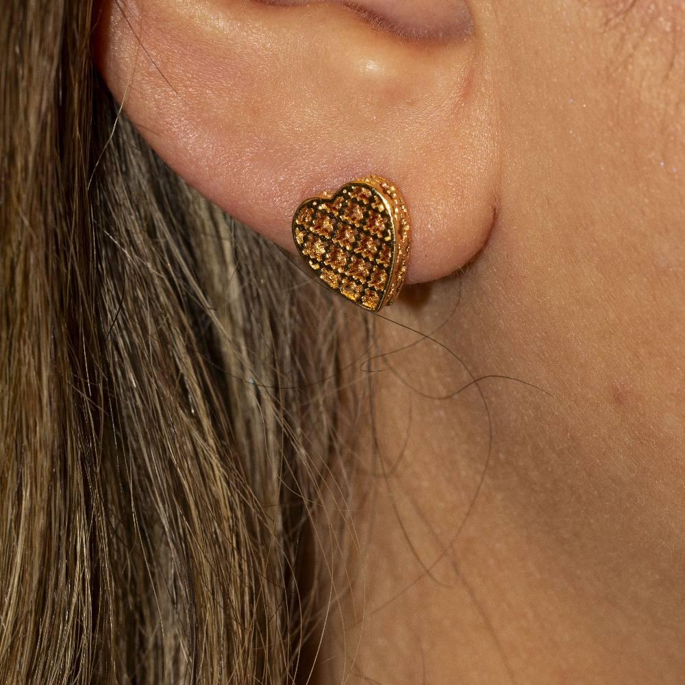 gucci heart earrings gold