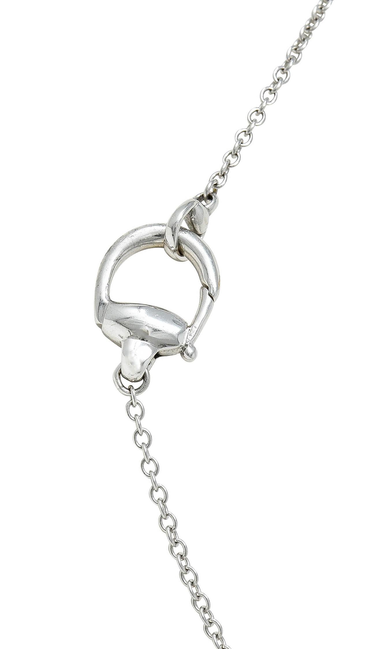 Gucci Diamond 18 Karat White Gold Horsebit Fringe Necklace 2