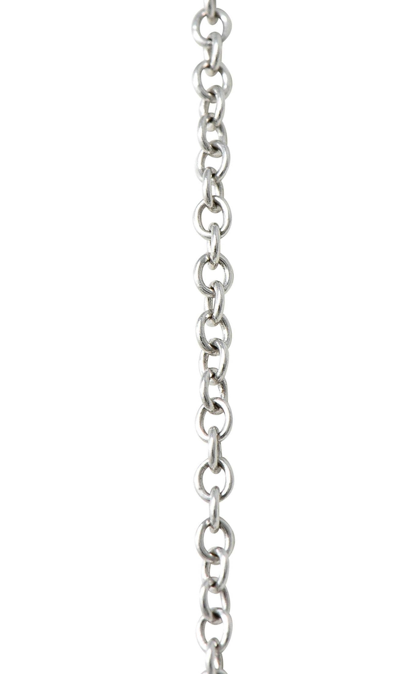 Gucci Diamond 18 Karat White Gold Horsebit Fringe Necklace 3