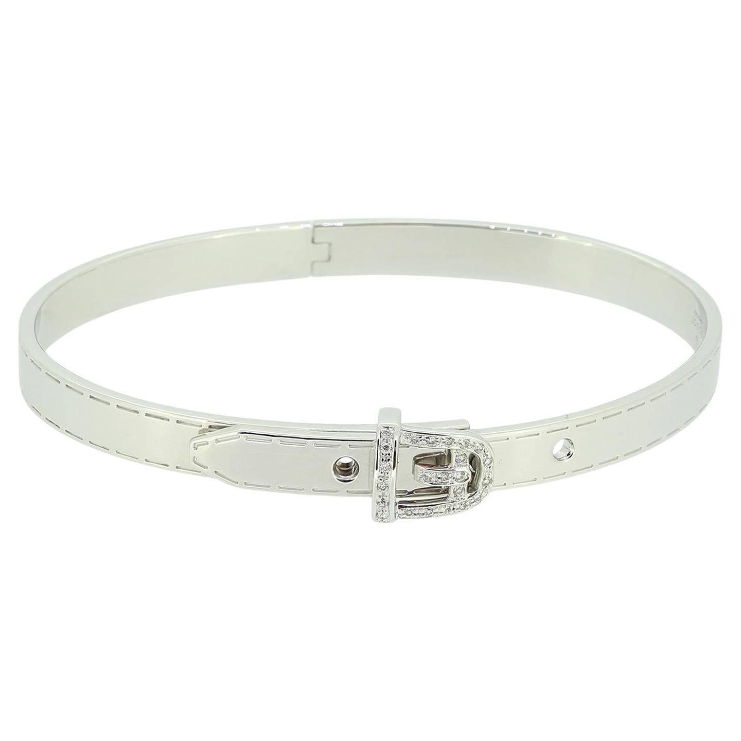 Gucci Diamond Buckle Bangle For Sale