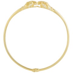 Gucci Diamond Double Panther Yellow Gold Omega Necklace