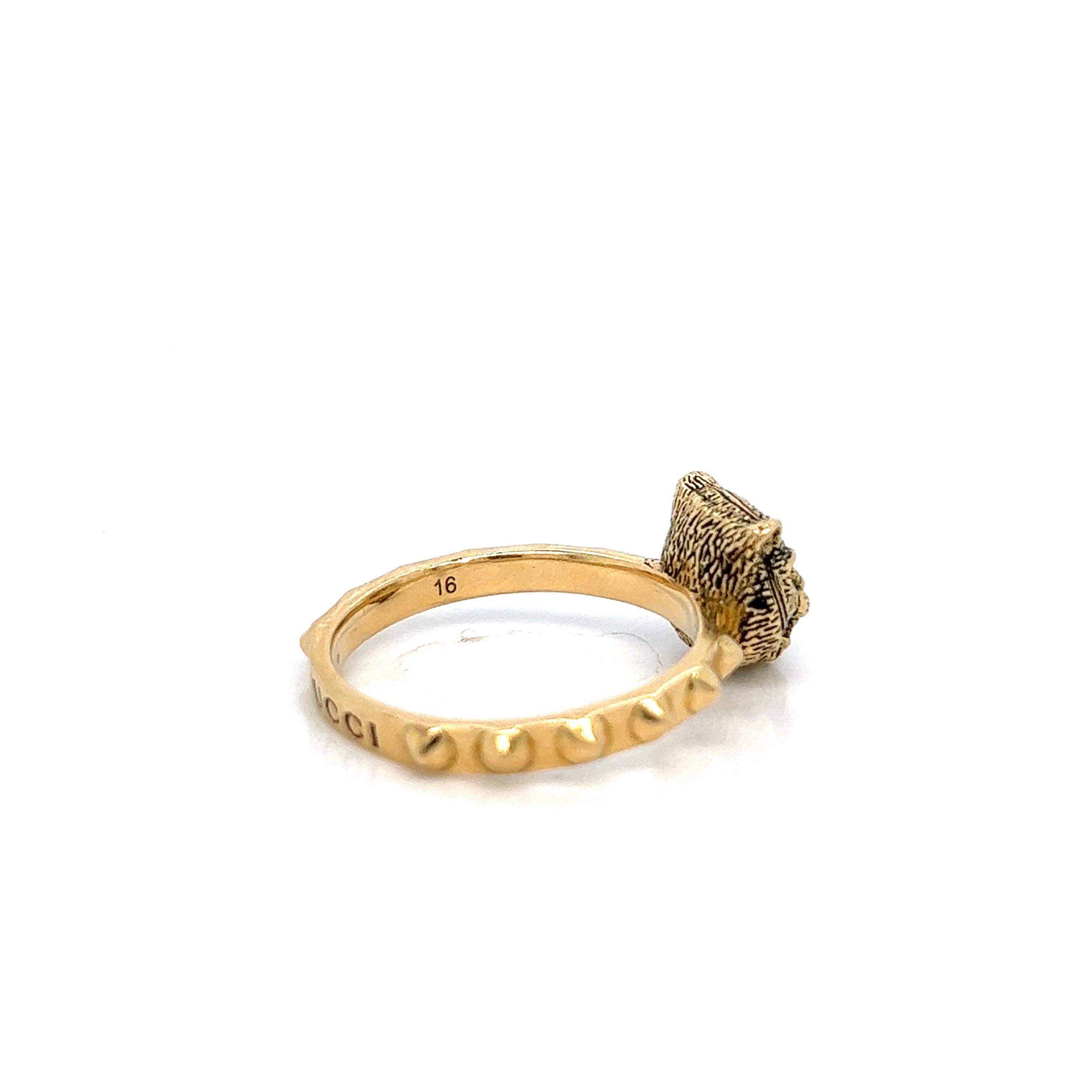 Diamant-Feline-Goldring von Gucci im Zustand „Hervorragend“ im Angebot in New York, NY