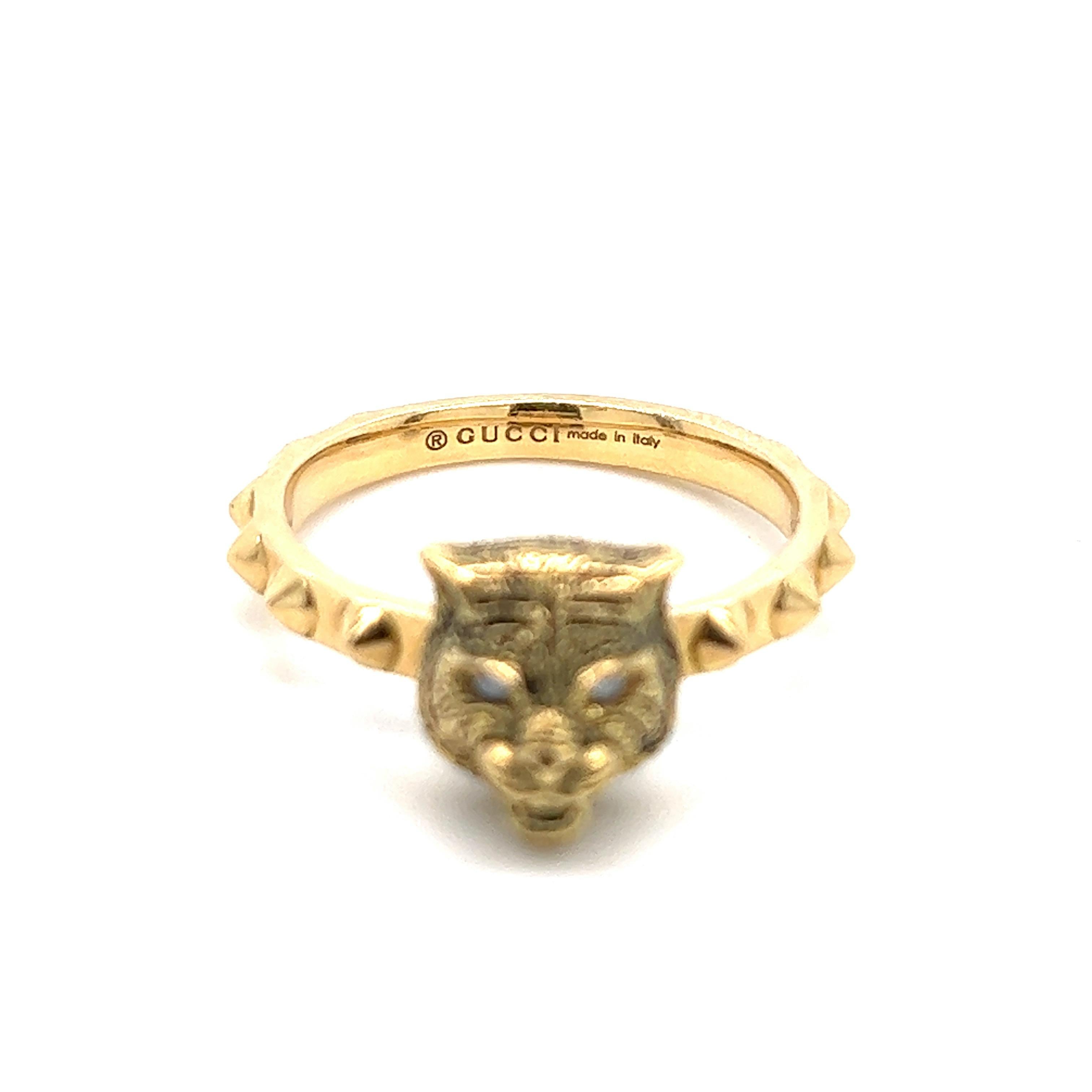 Diamant-Feline-Goldring von Gucci im Angebot 3