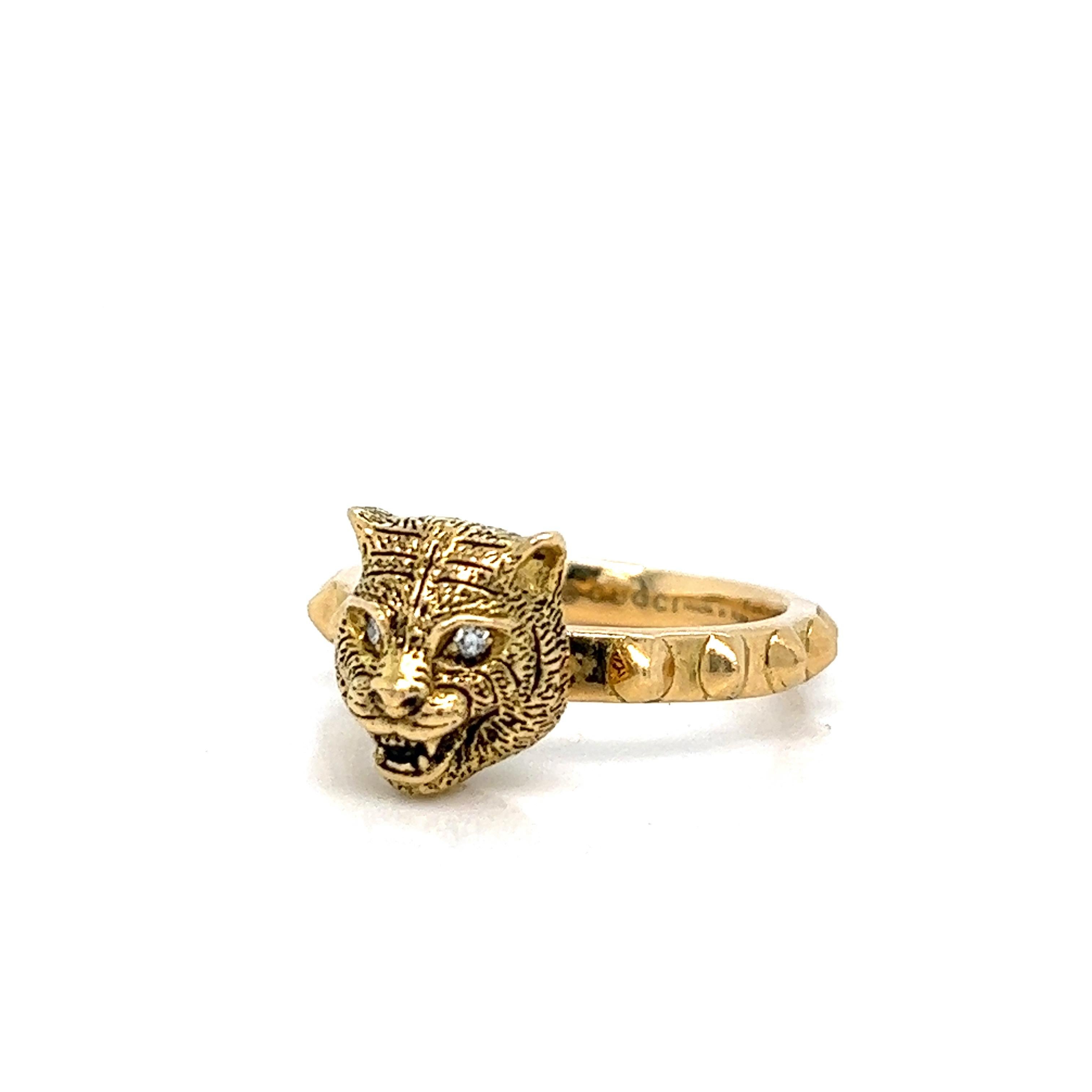 Women's Gucci Diamond Feline Gold Ring