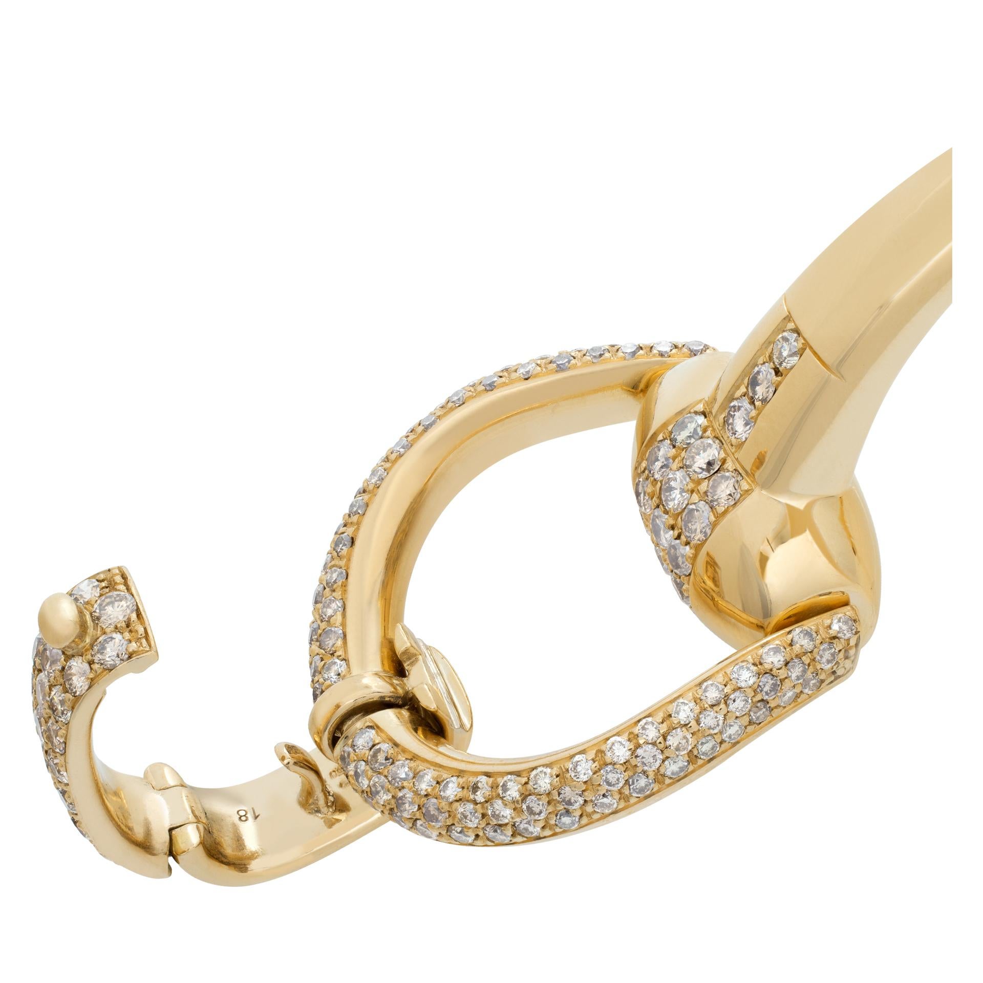 Gucci Diamond Horsebit Bracelet in 18k Yellow Gold 1