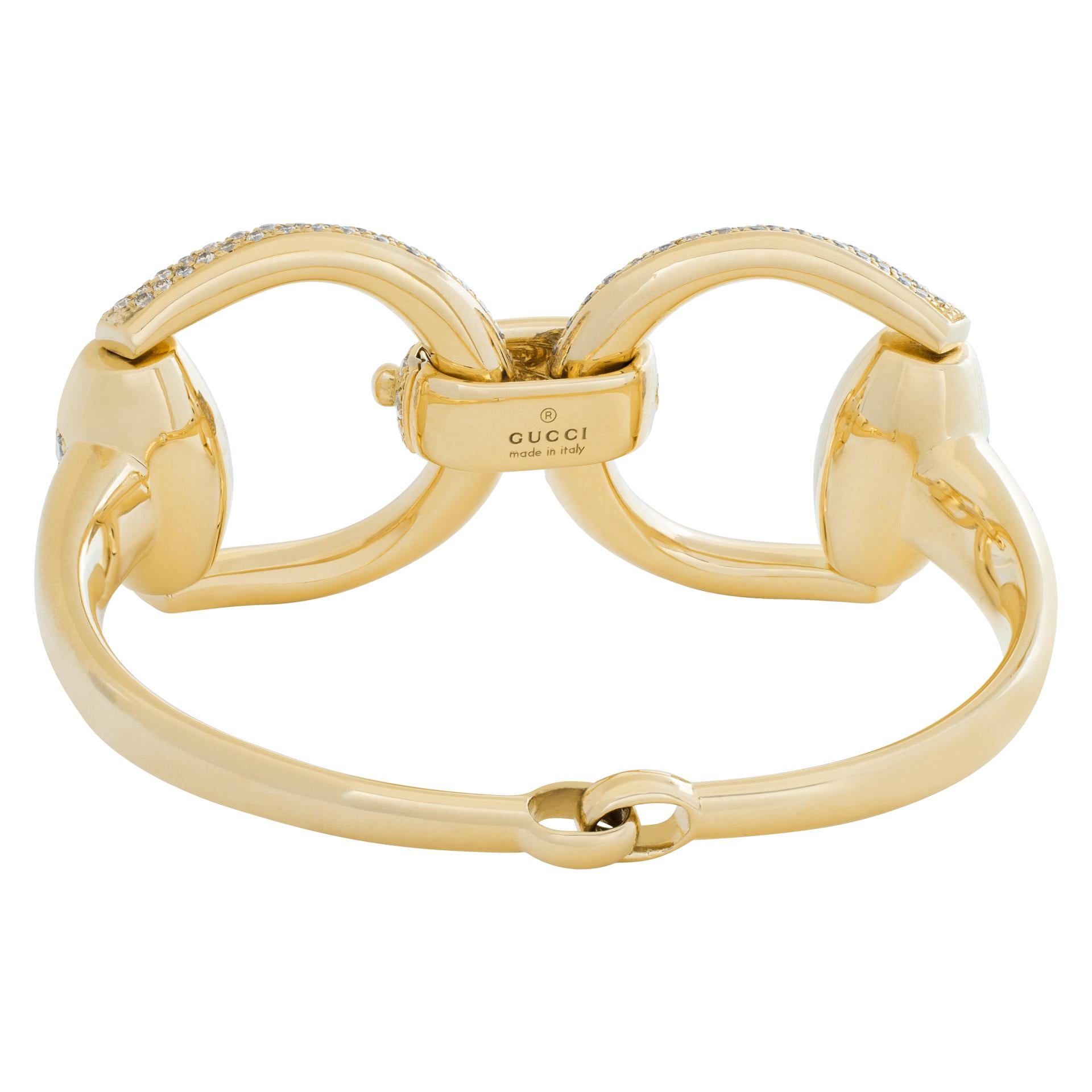Gucci Diamond Horsebit Bracelet in 18k Yellow Gold 2