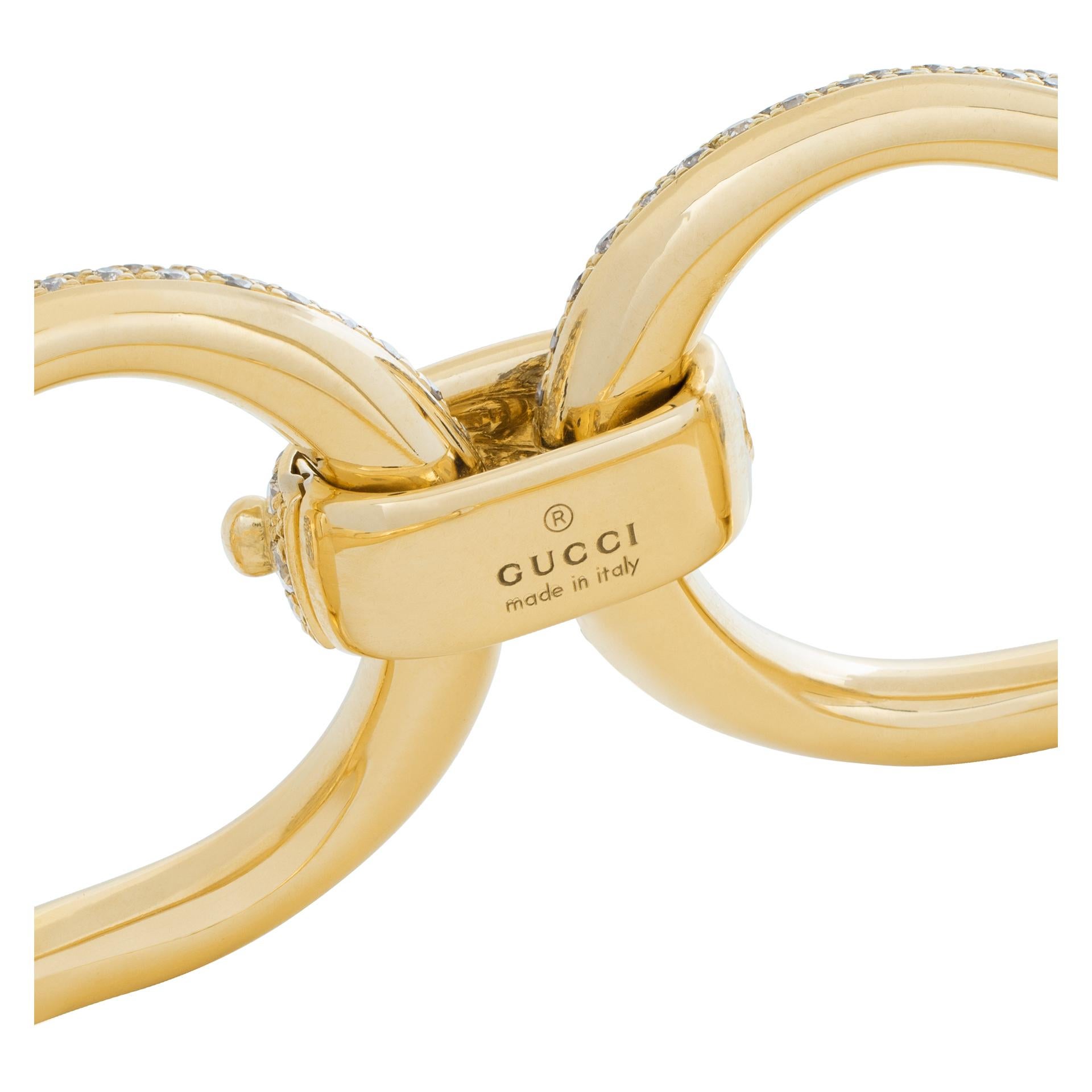 Gucci Diamond Horsebit Bracelet in 18k Yellow Gold 3