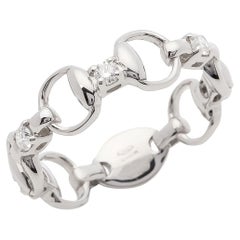 Anello con diamante Horsebit di Gucci