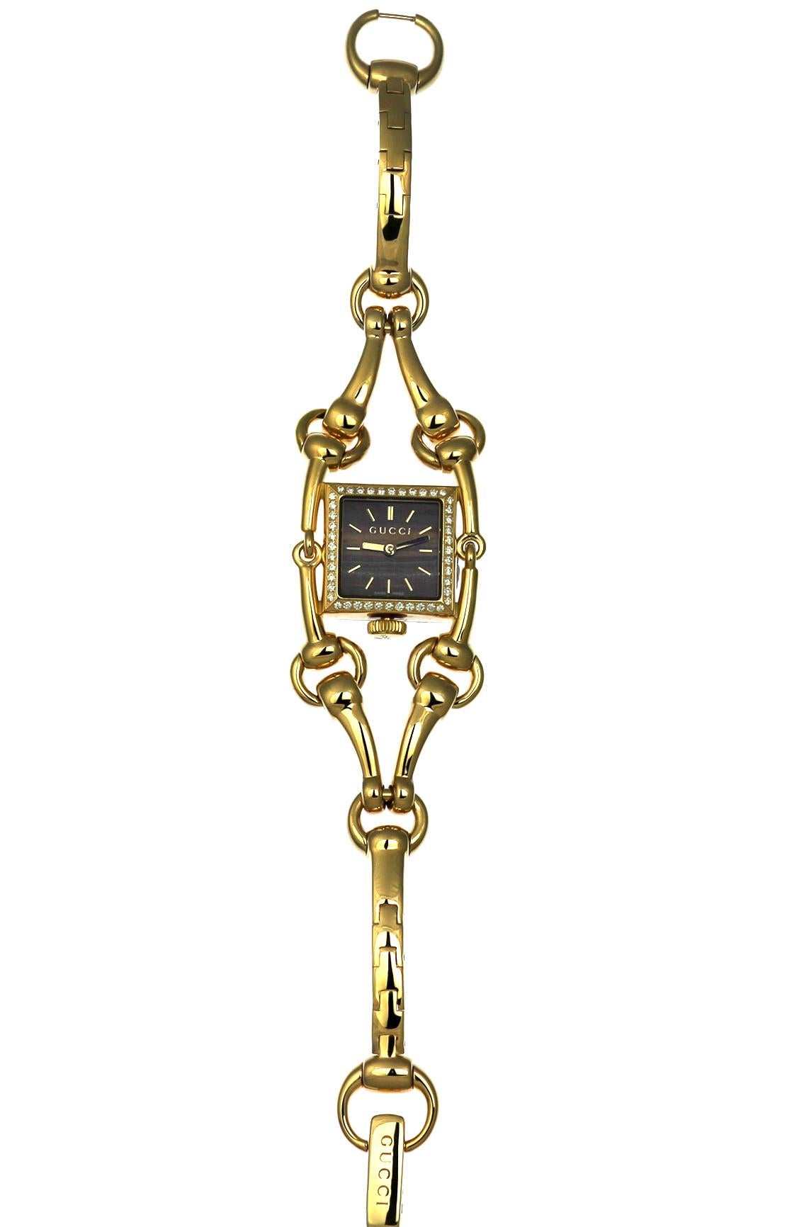 Women's Gucci Diamond Logo Signature Signoria 18-K Yellow Gold Watch, High Jewelry