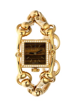 Gucci Diamond Logo Signature Signoria 18-K Yellow Gold Watch, High Jewelry
