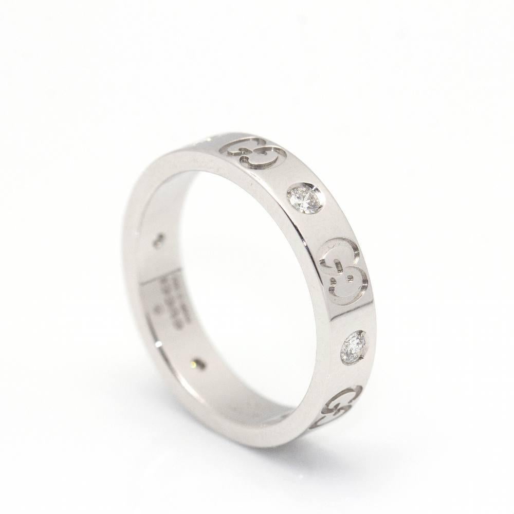 GUCCI Diamond Ring with Gold and White Diamonds In New Condition For Sale In Barcelona, CT