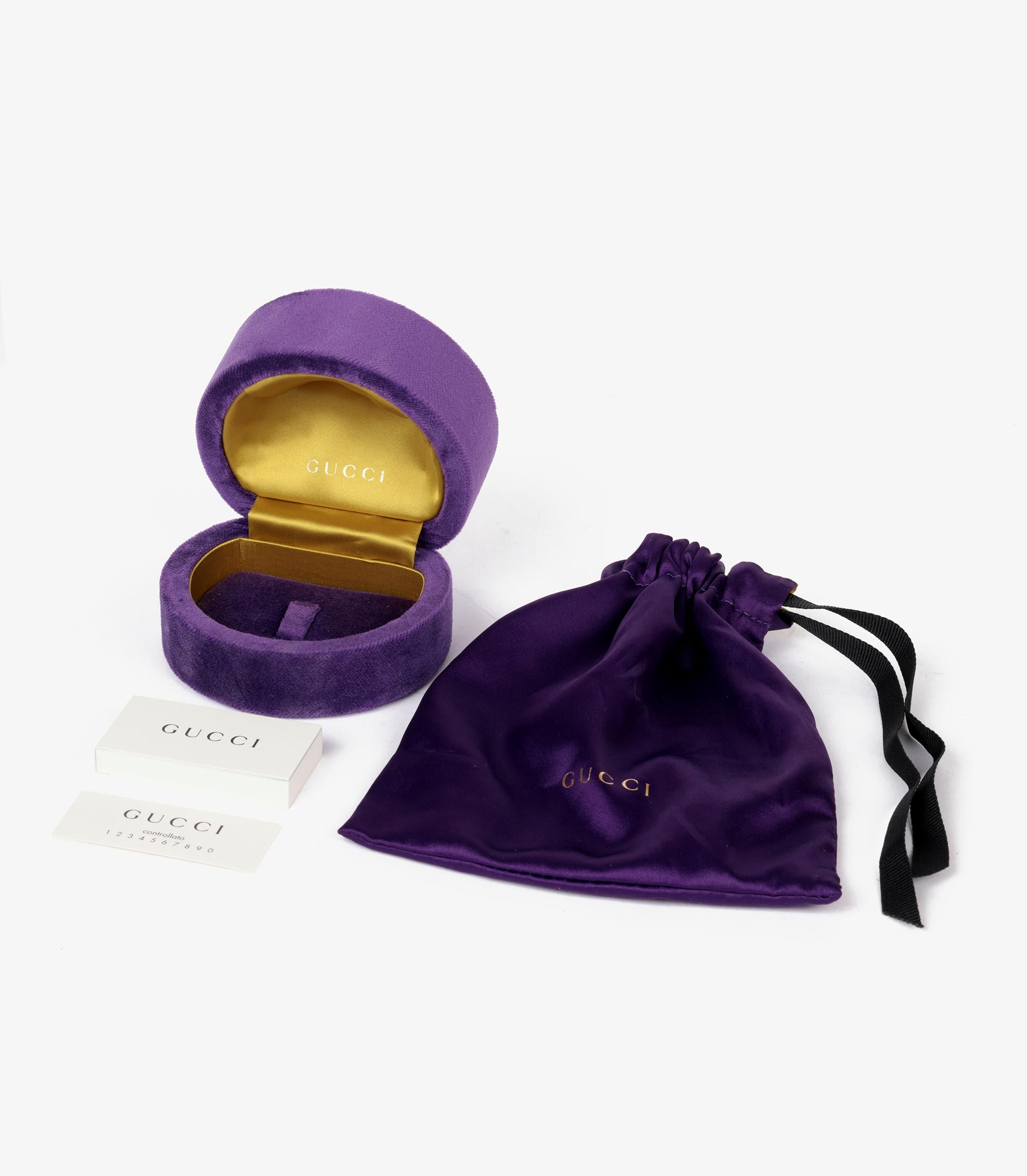 Gucci Diamond Set 18ct White Gold GG Running Ring For Sale 2