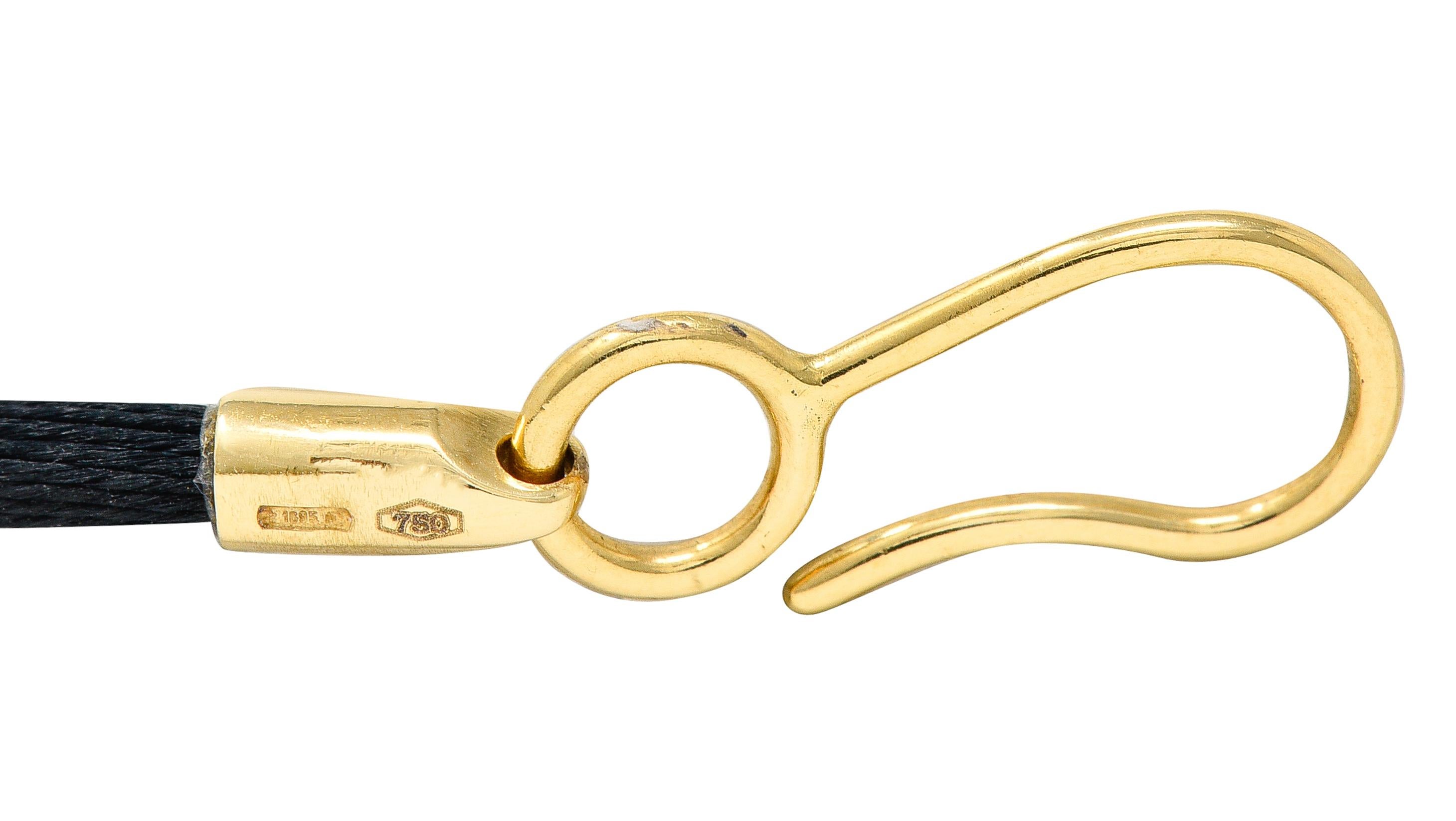 Gucci Diamond Silk Cord 18 Karat Yellow Gold Snake Pendant Necklace For Sale 1
