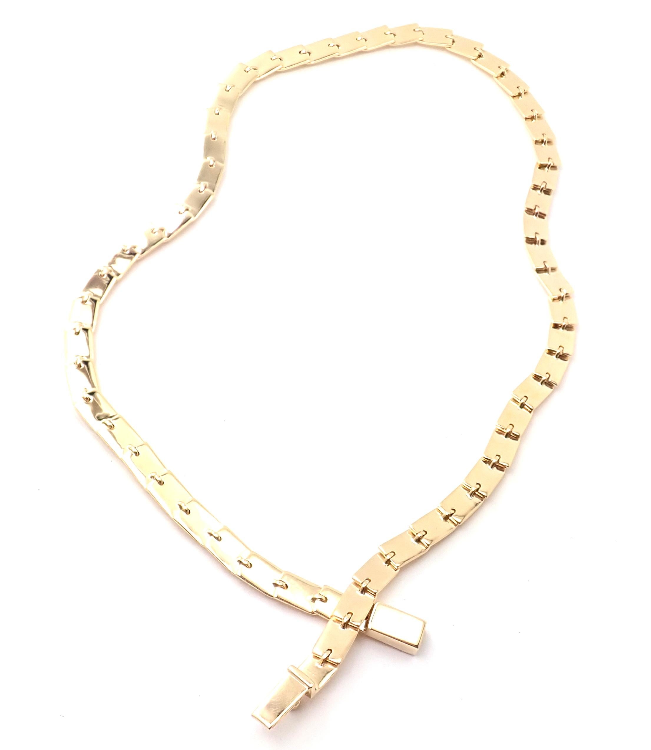 Gucci Diamond Tennis Yellow Gold Necklace For Sale 2