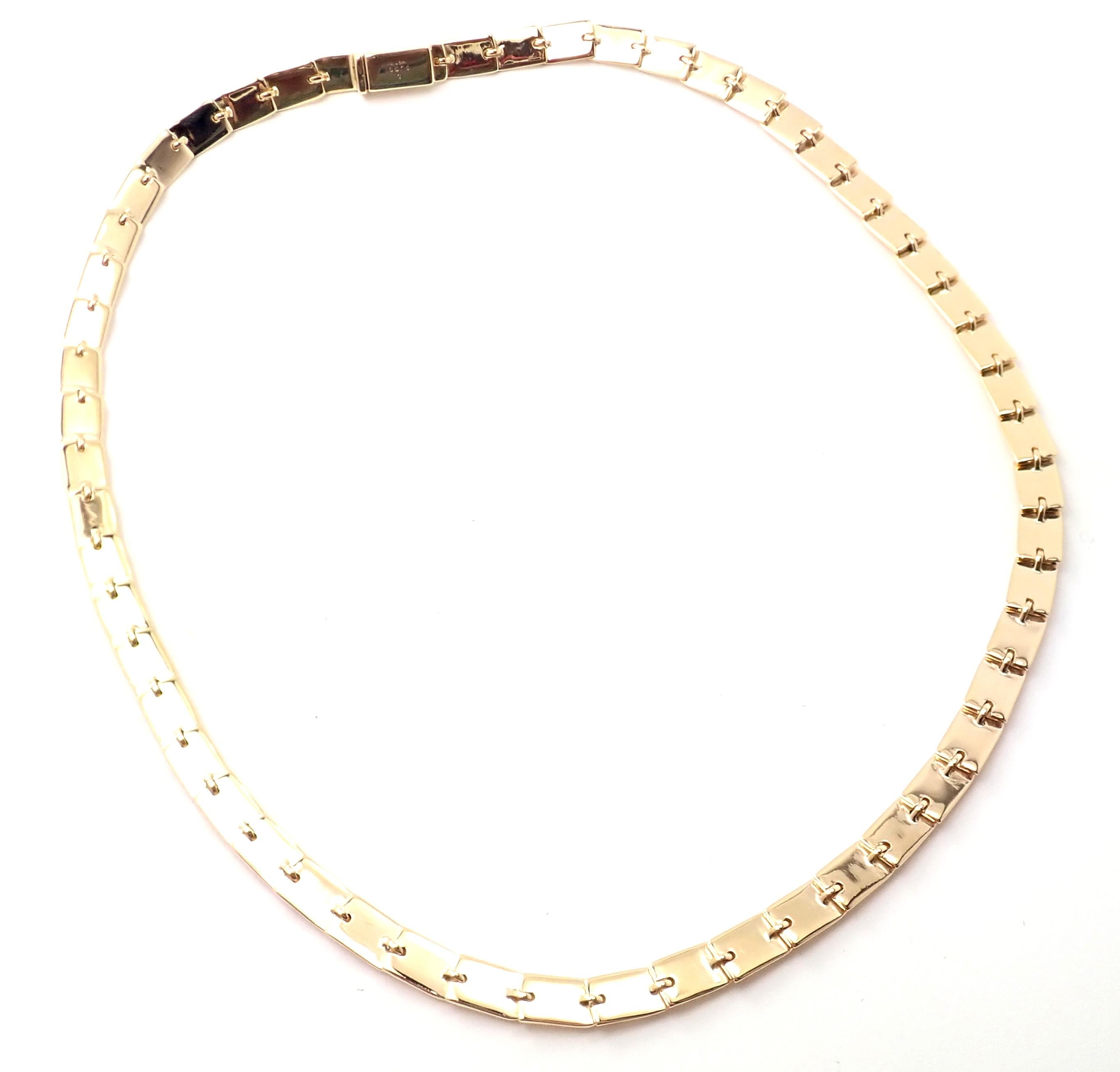 Gucci Diamond Tennis Yellow Gold Necklace In Excellent Condition For Sale In Holland, PA