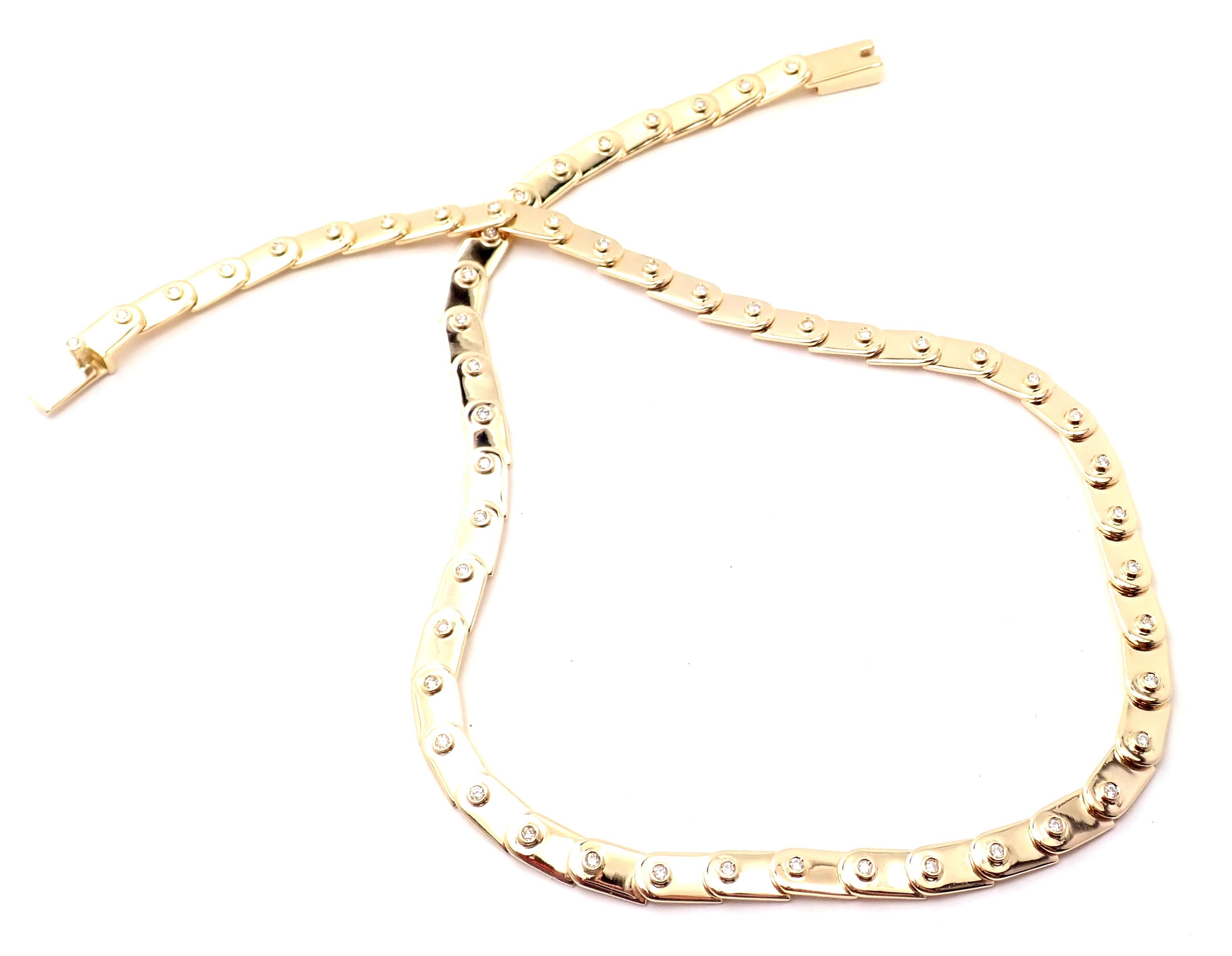 Gucci Diamond Tennis Yellow Gold Necklace For Sale 1