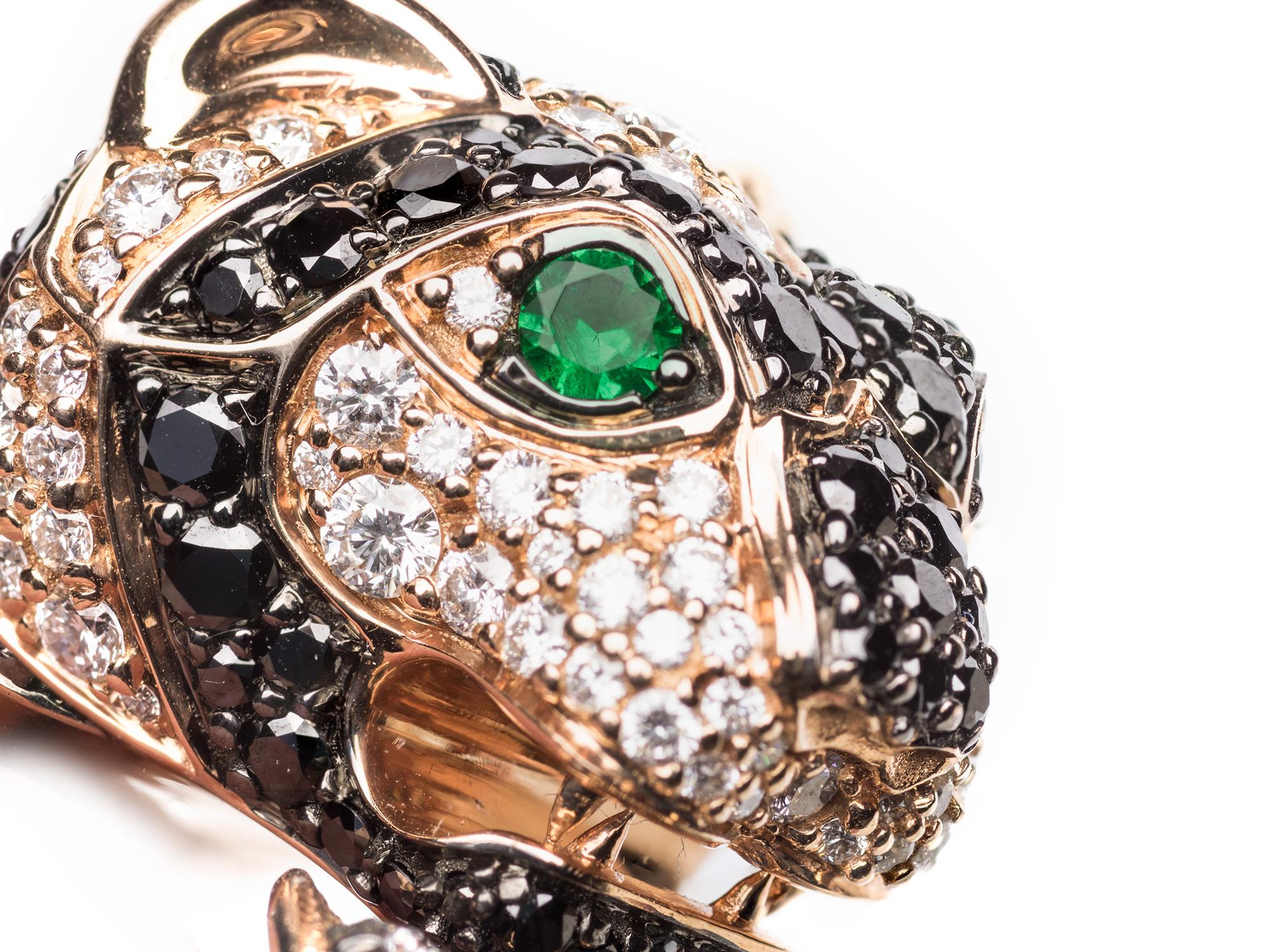 Gucci Le Marche des Merveilles Yellow Gold Tiger Head Ring - Size 7.5  YBC50315100116 - Jewelry - Jomashop