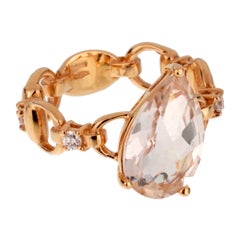 Gucci Cocktail-Ring aus Roségold mit Diamant-Topas