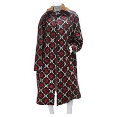 Used Gucci Diamond Wool GG Logo Oversized Cape Coat