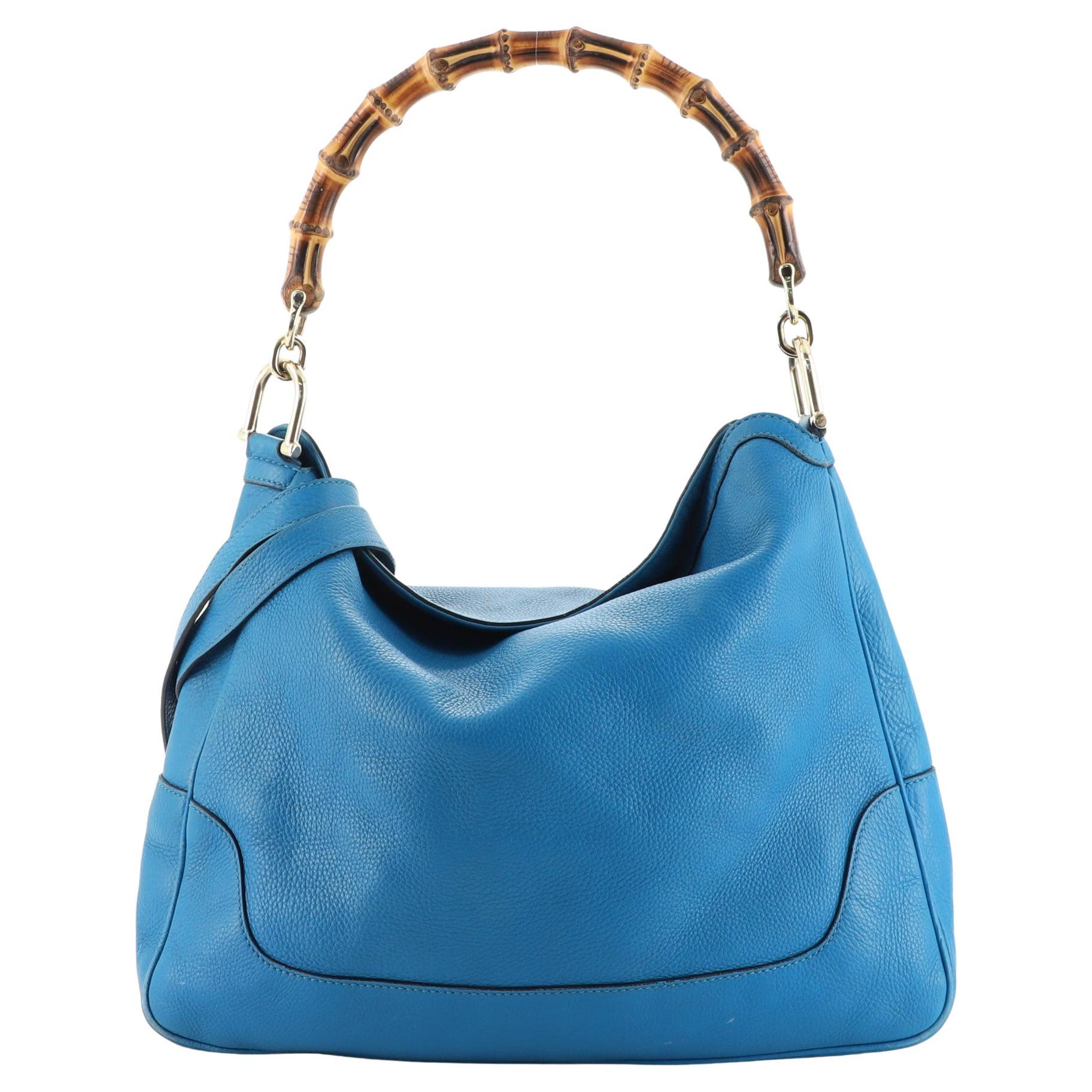 Gucci Navy Blue Guccissima Leather Medium Padlock Shoulder Bag at 1stDibs