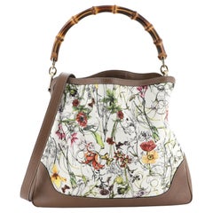 Gucci Diana Bamboo Shoulder Bag Flora Canvas Medium