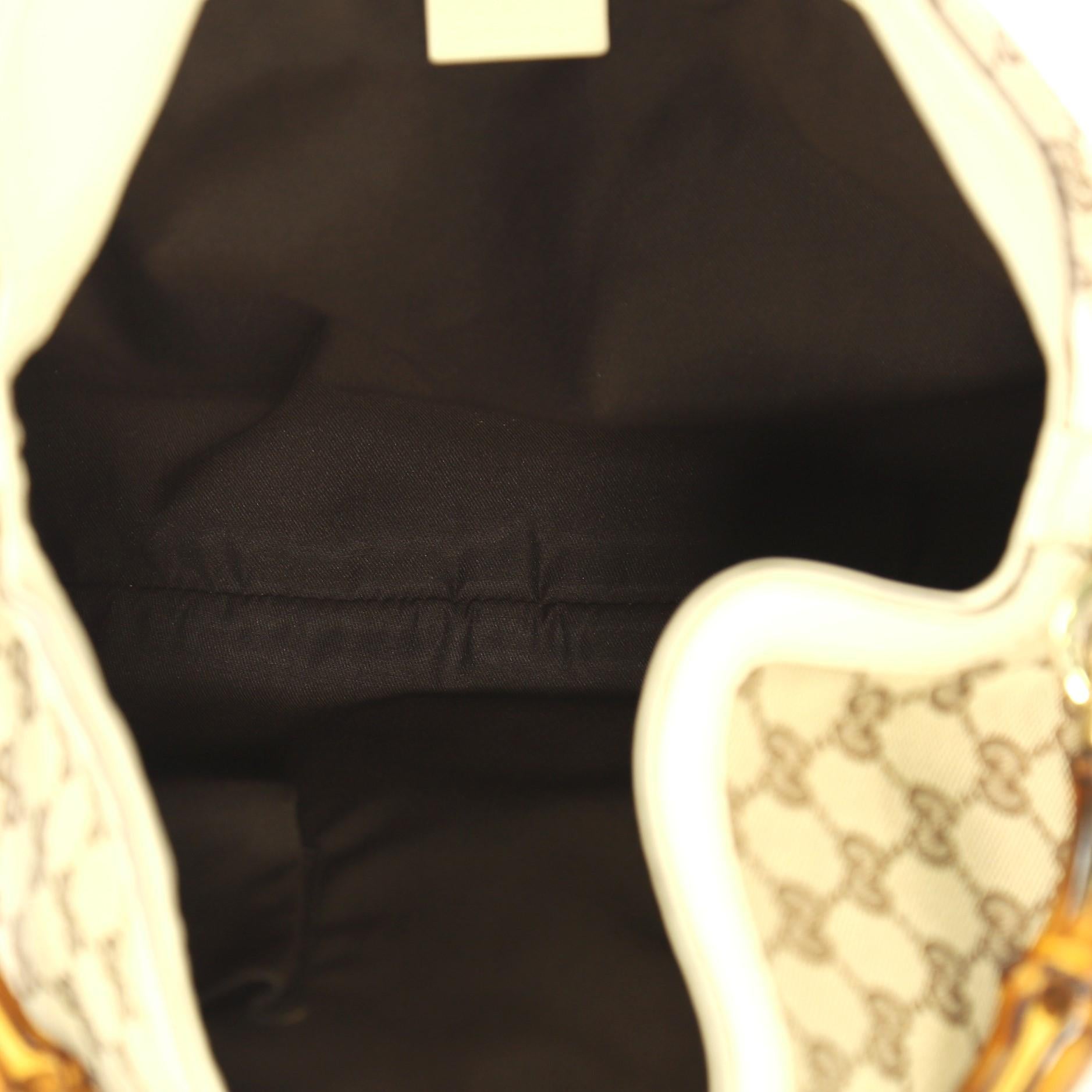 Brown Gucci Diana Bamboo Shoulder Bag GG Canvas Medium