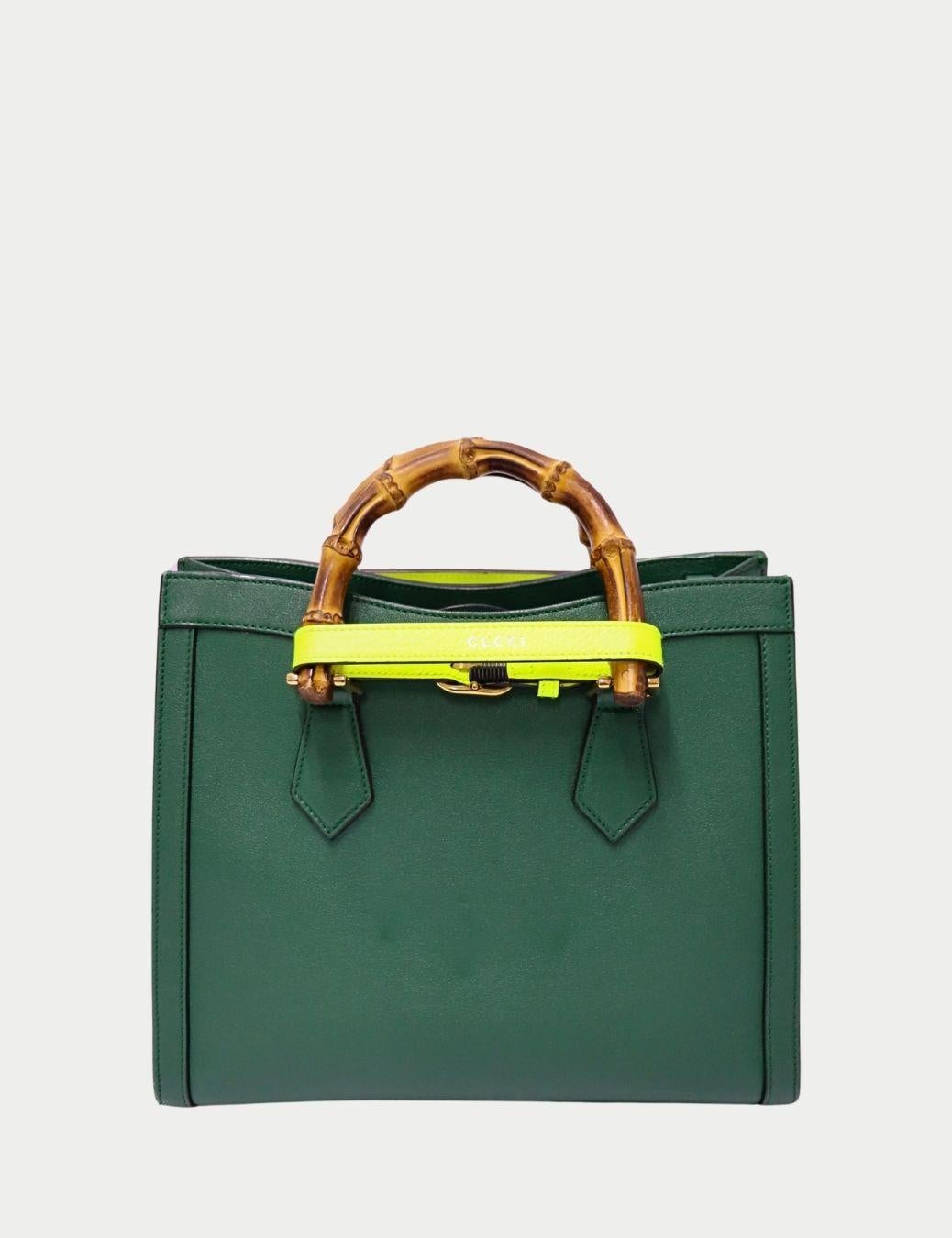 Fourre-tout en cuir Gucci Diana Green Excellent état - En vente à Amman, JO
