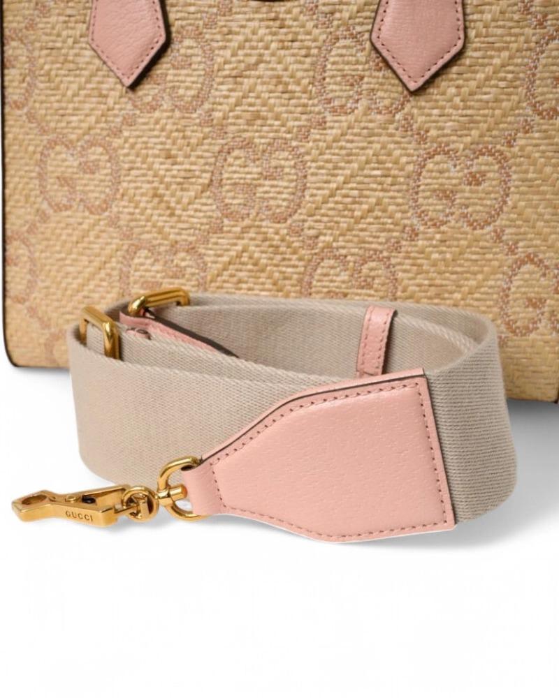 Gucci Diana Medium Raffia GG Jumbo Pink 7