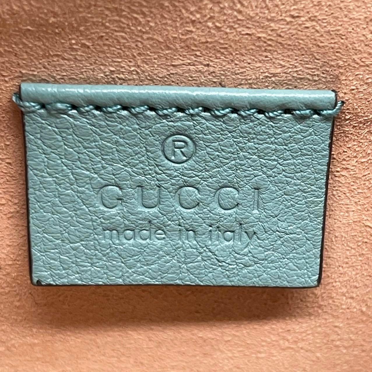 Gucci Diana Mini Blue Leather Bag Bamboo Handle with Strap en vente 1