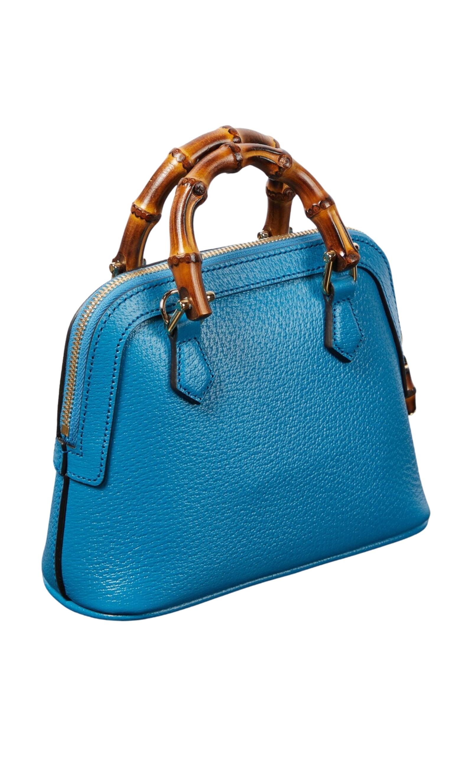 Women's Gucci Diana Mini Blue Leather Tote Bag For Sale