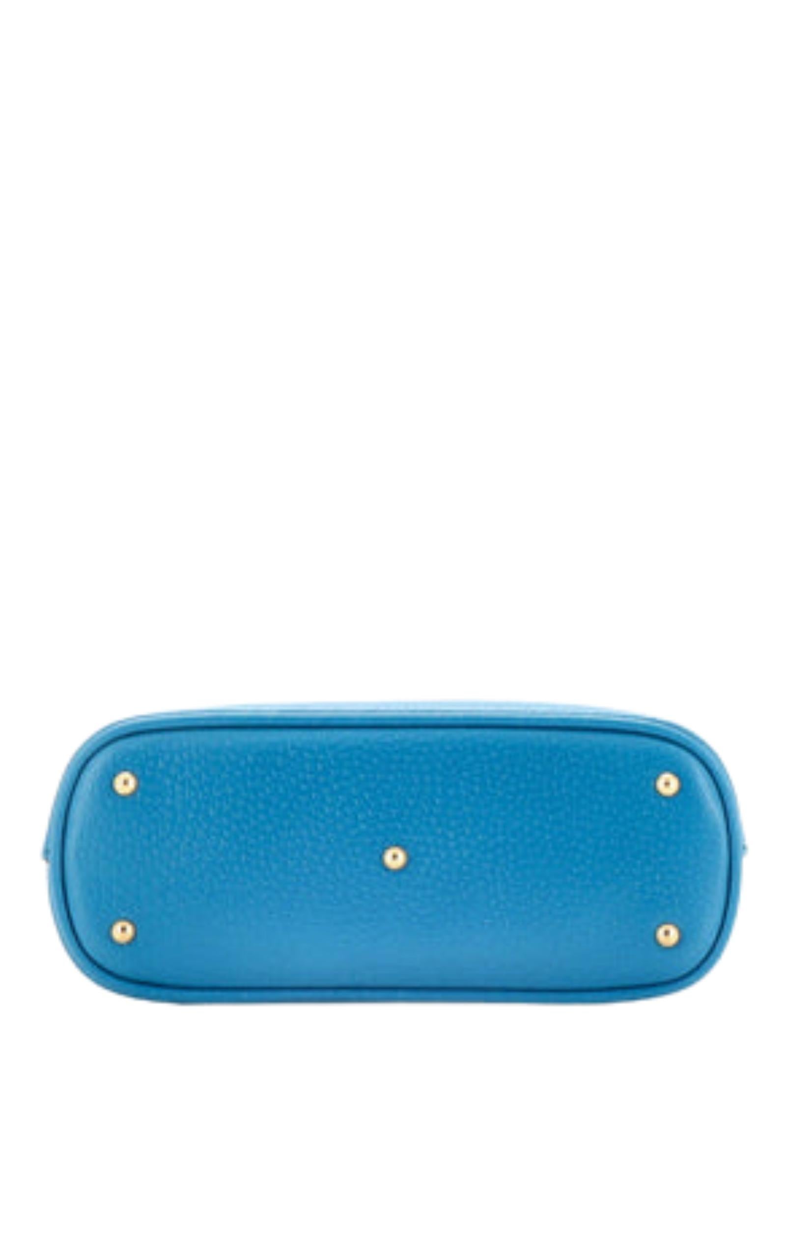 Gucci Diana Mini Blue Leather Tote Bag For Sale 2