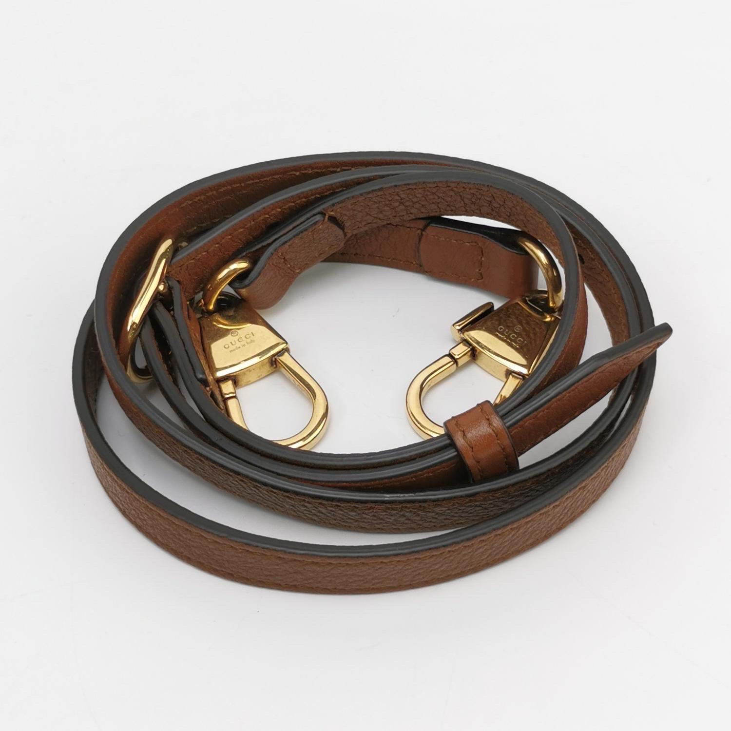 Gucci Diana Mini Brown Leather Bag Bamboo Handle with Strap For Sale 6