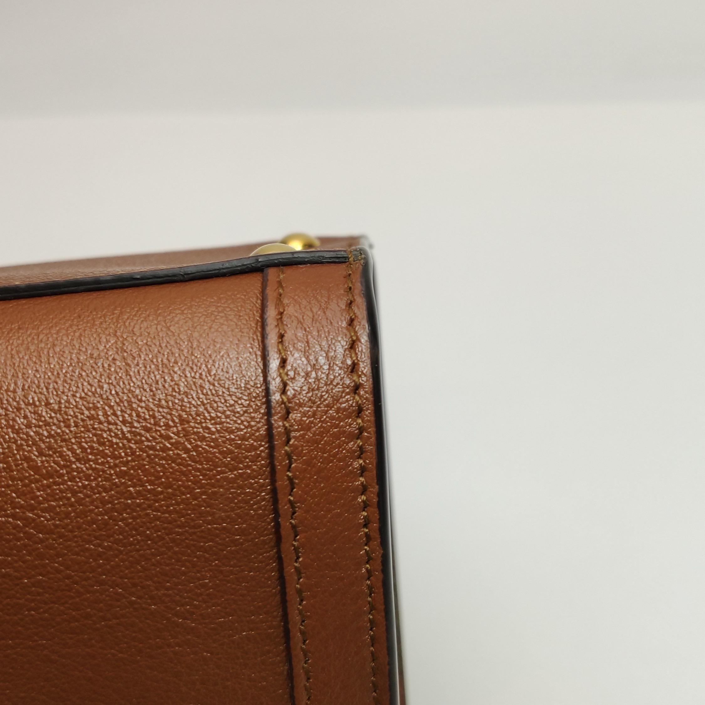 Gucci Diana Mini Brown Leather Bag Bamboo Handle with Strap For Sale 9
