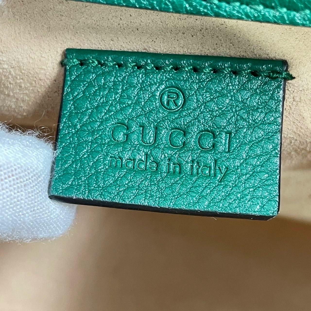 Gucci Diana Mini Green Leather Bag Bamboo Handle with Strap 14