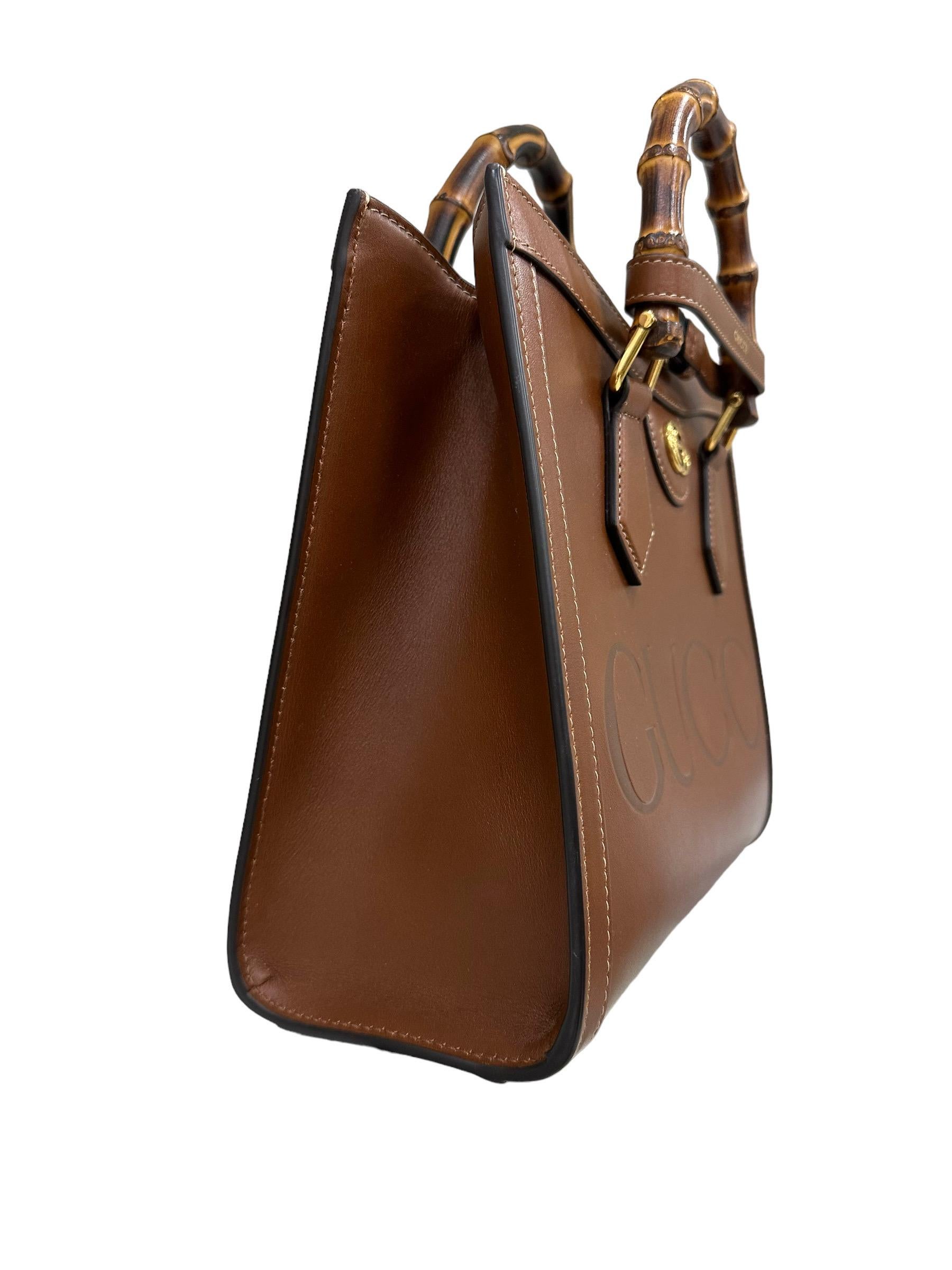 Women's Gucci Diana Small Bamboo Brown Top Handle Bag