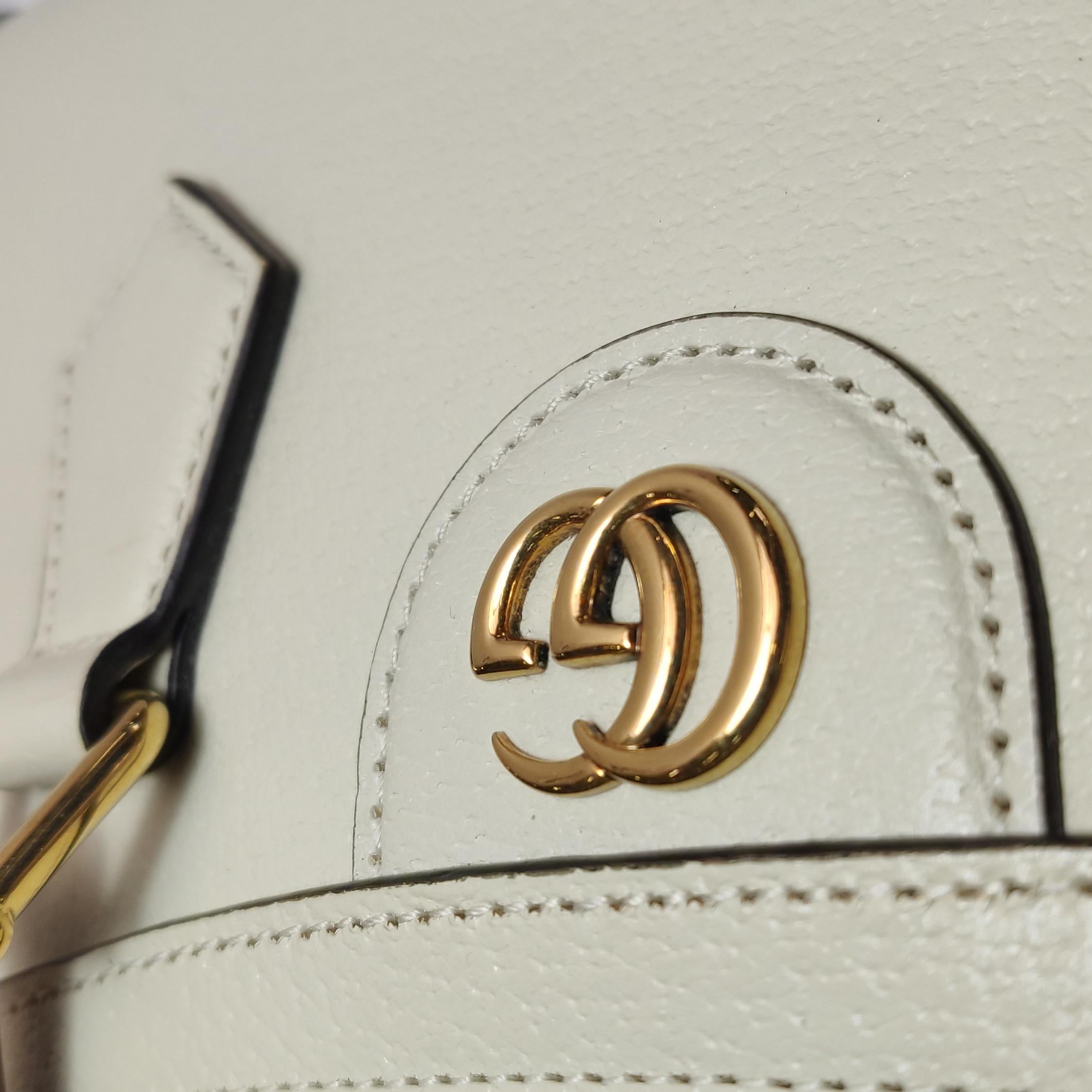 Gucci Diana Small East West Cream White Leather Bag Bamboo Handle with Strap en venta 5