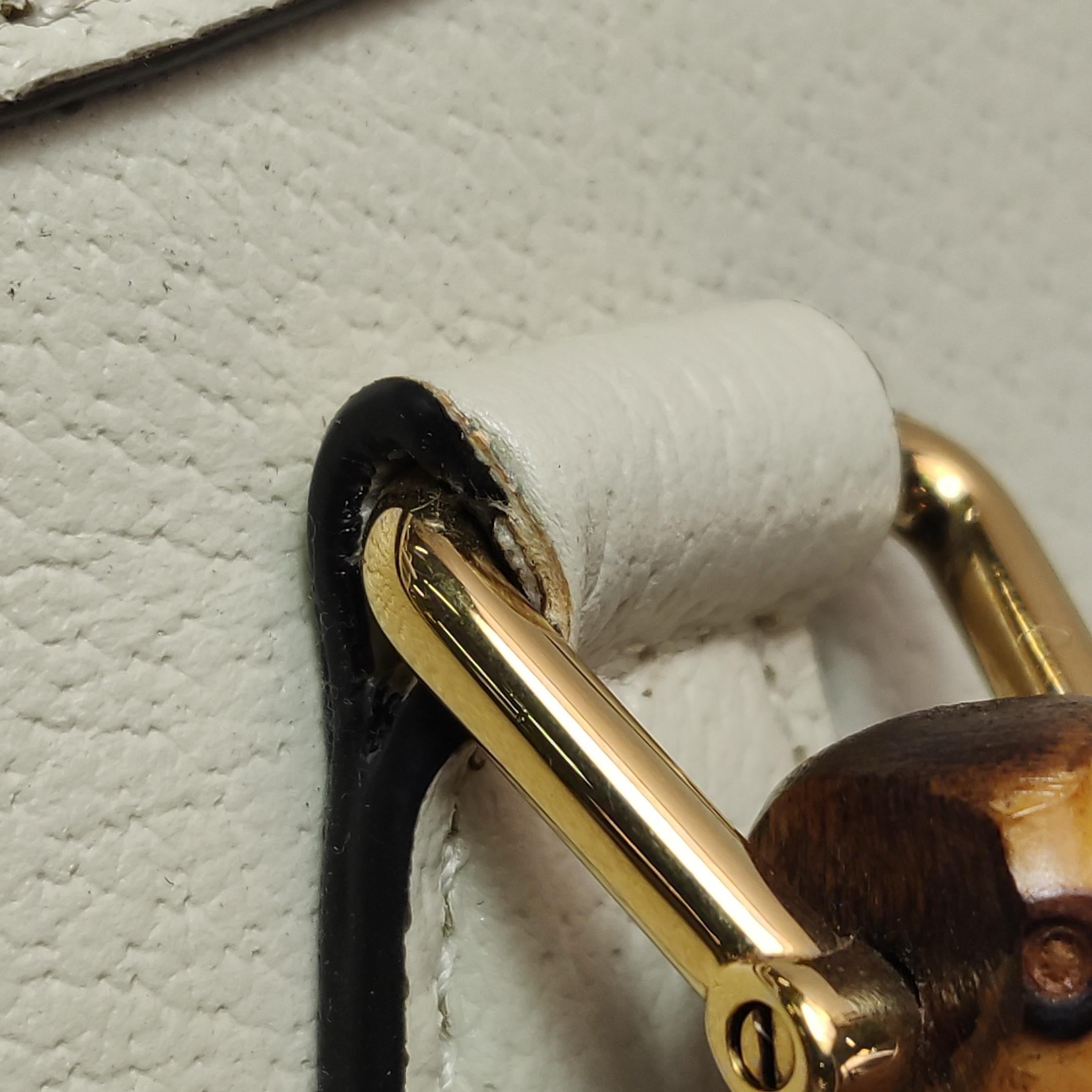 Gucci Diana Small East West Cream White Leather Bag Bamboo Handle with Strap en venta 10