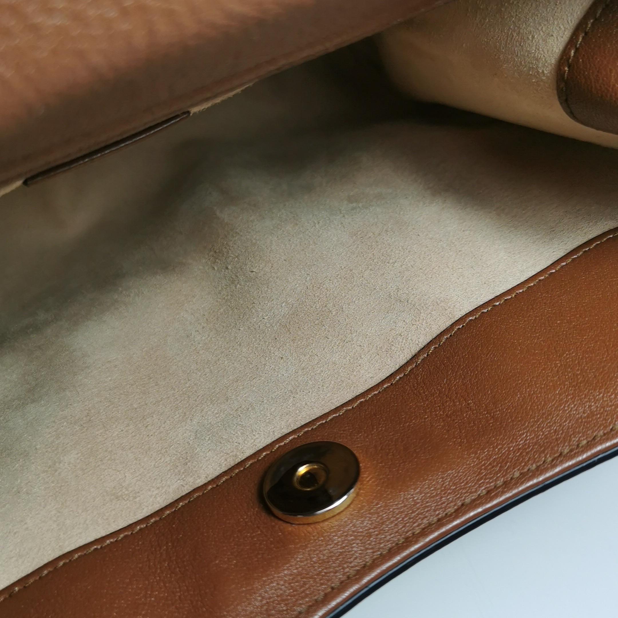 Gucci Diana Small Tan Brown Calfskin Leather Bamboo Top Handles Crossbody Bag For Sale 8