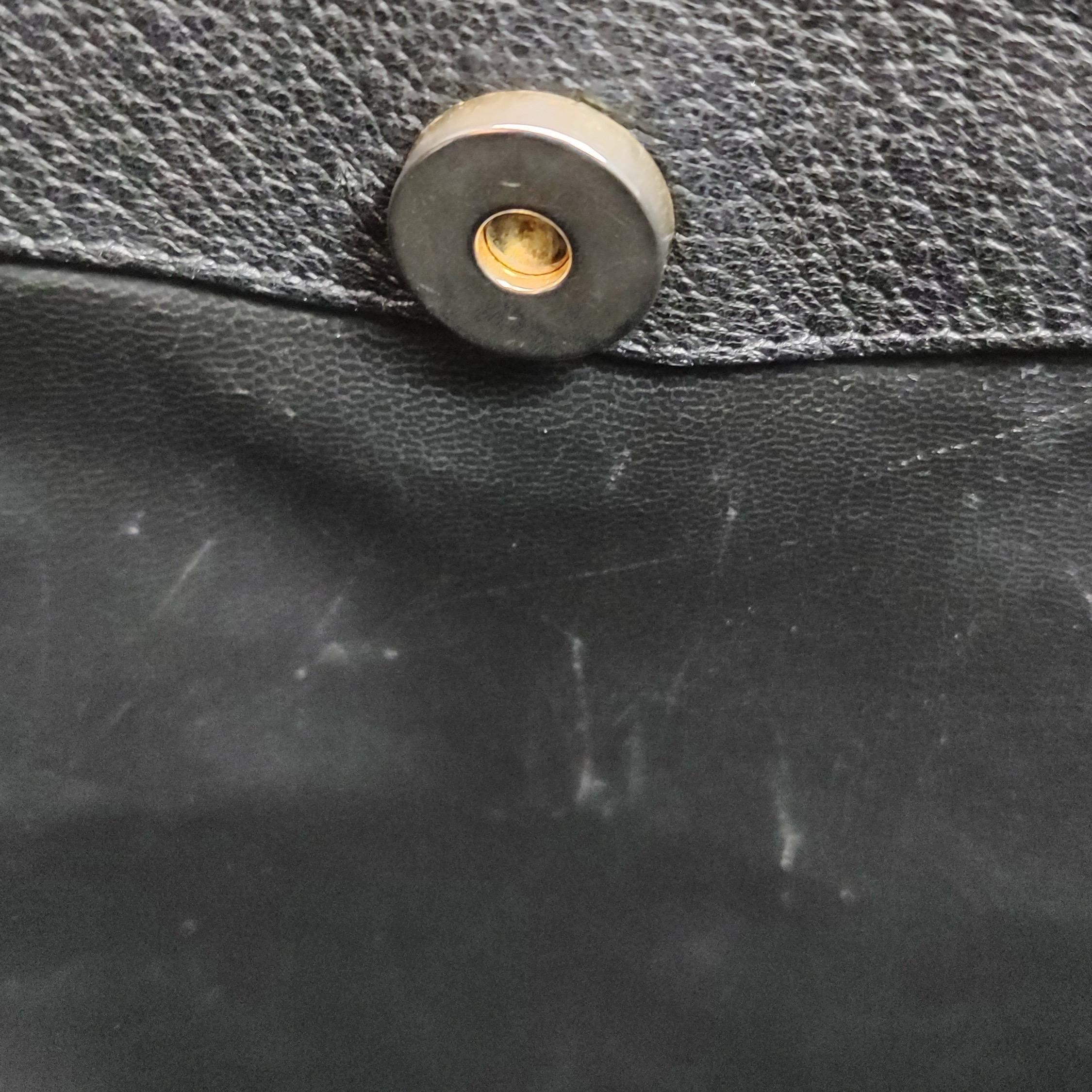 Gucci Diana Vintage Large Black Leather Bamboo Top Handles Tote For Sale 3
