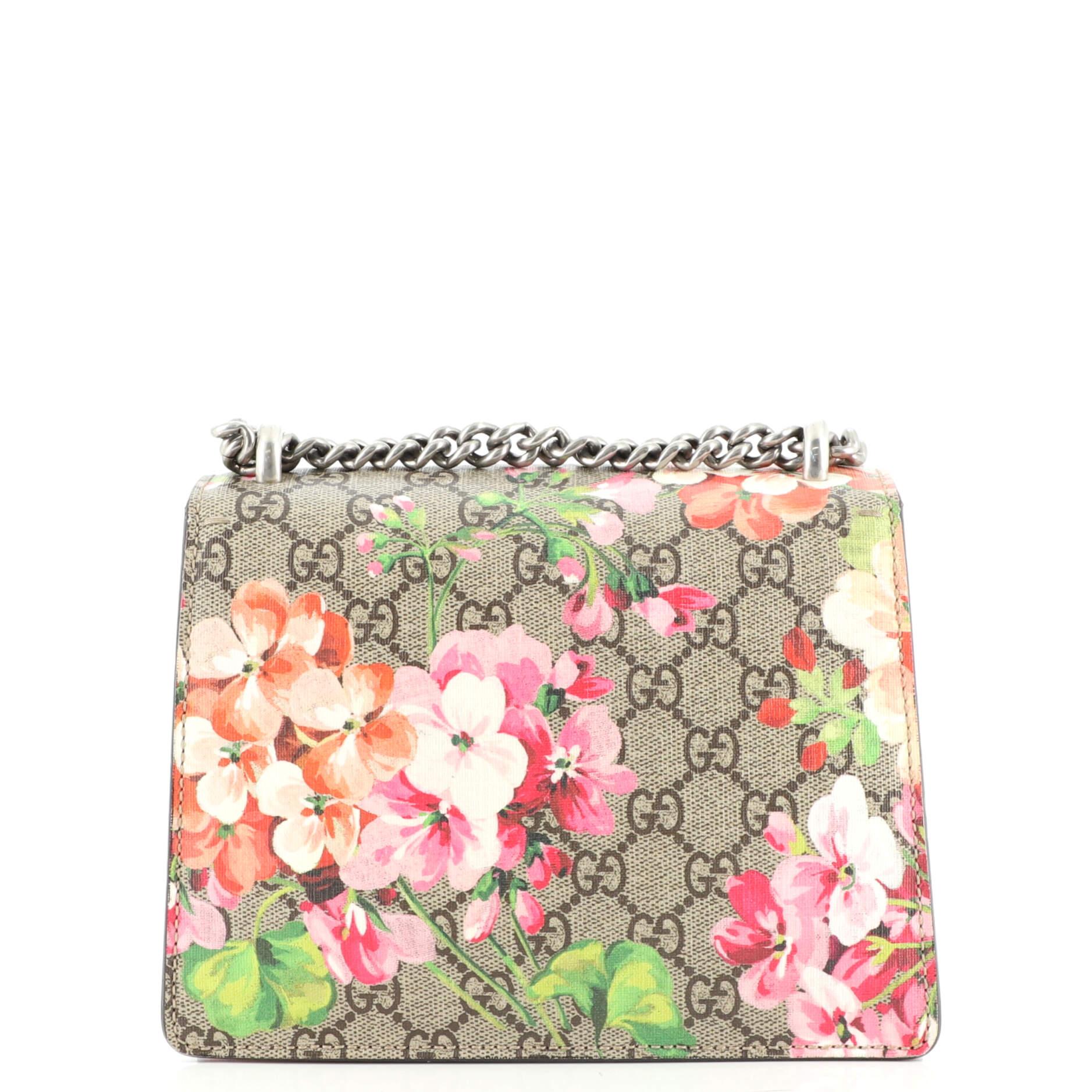 Brown Gucci Dionysus Bag Blooms Print GG Coated Canvas Mini