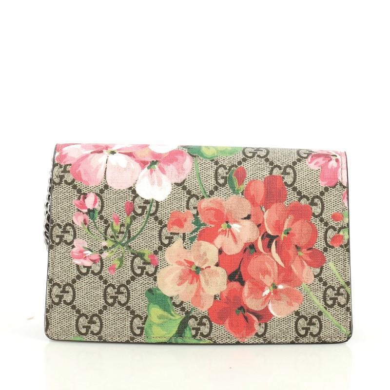 Gucci Dionysus Bag Blooms Print GG Coated Canvas Super Mini In Good Condition In NY, NY