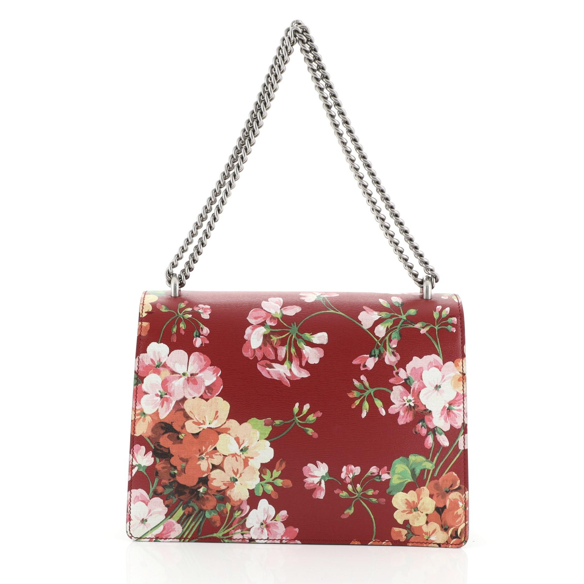Brown Gucci Dionysus Bag Blooms Print Leather Medium