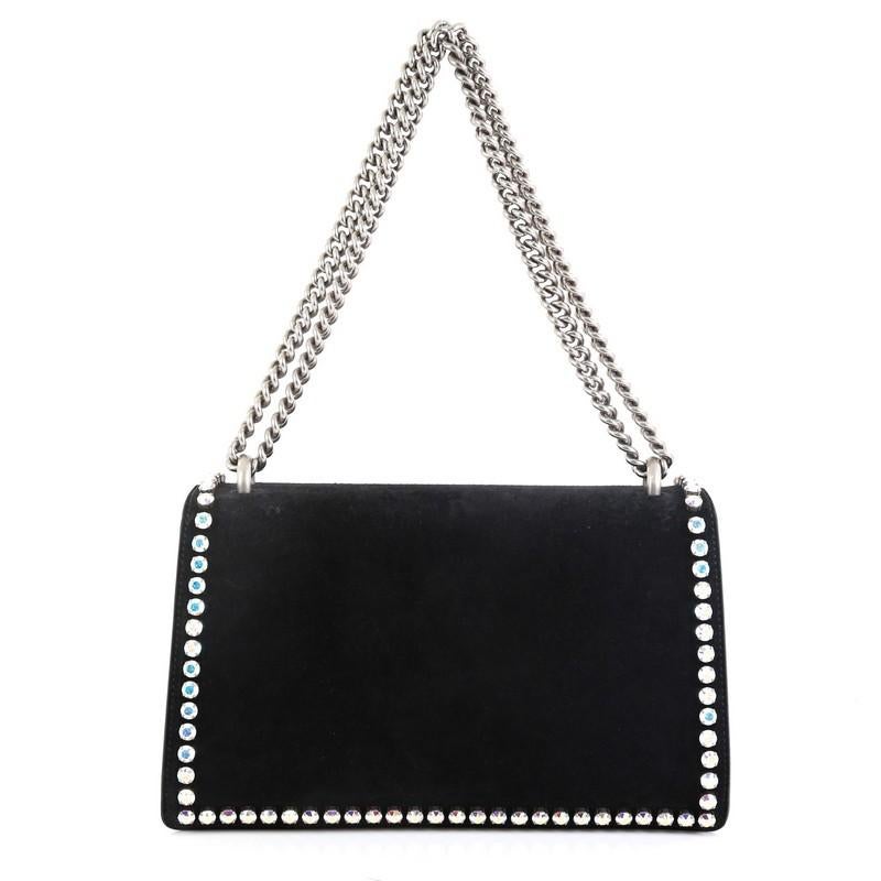 Gucci Dionysus Bag Crystal Embellished Suede Small In Good Condition In NY, NY