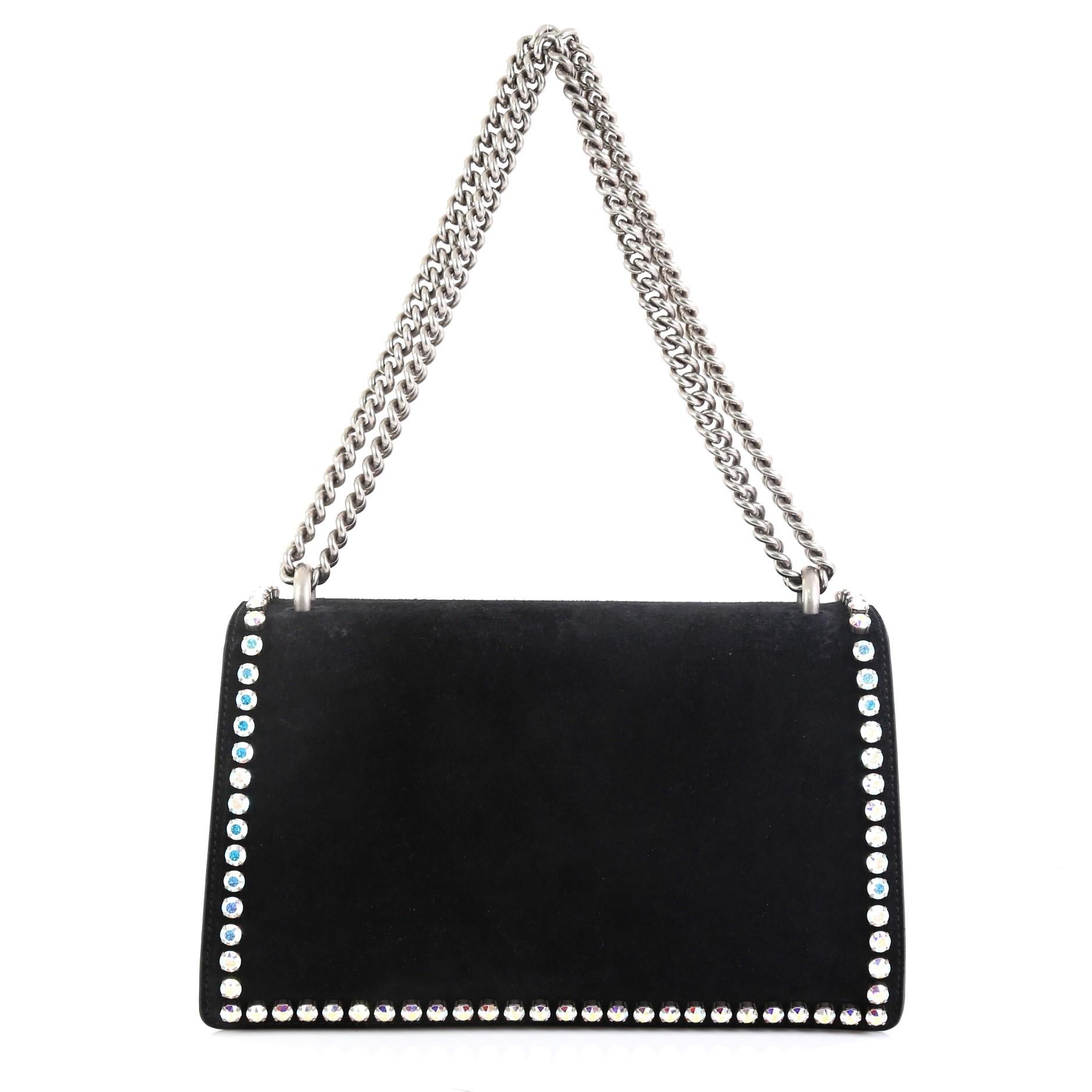 Gucci Dionysus Bag Crystal Embellished Suede Small In Good Condition In NY, NY