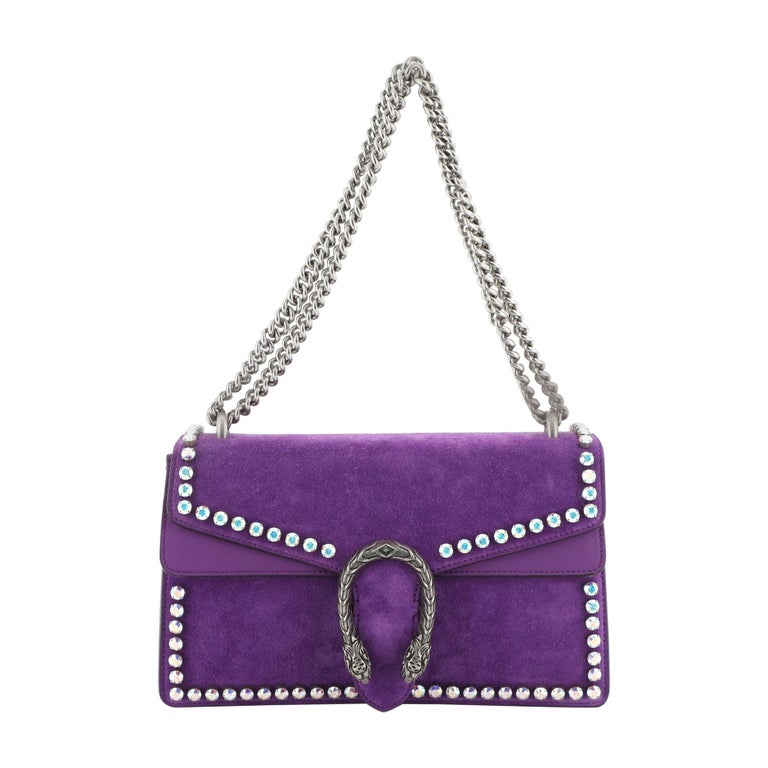 Gucci Dionysus Bag Crystal Embellished Suede Small at 1stDibs | purple ...