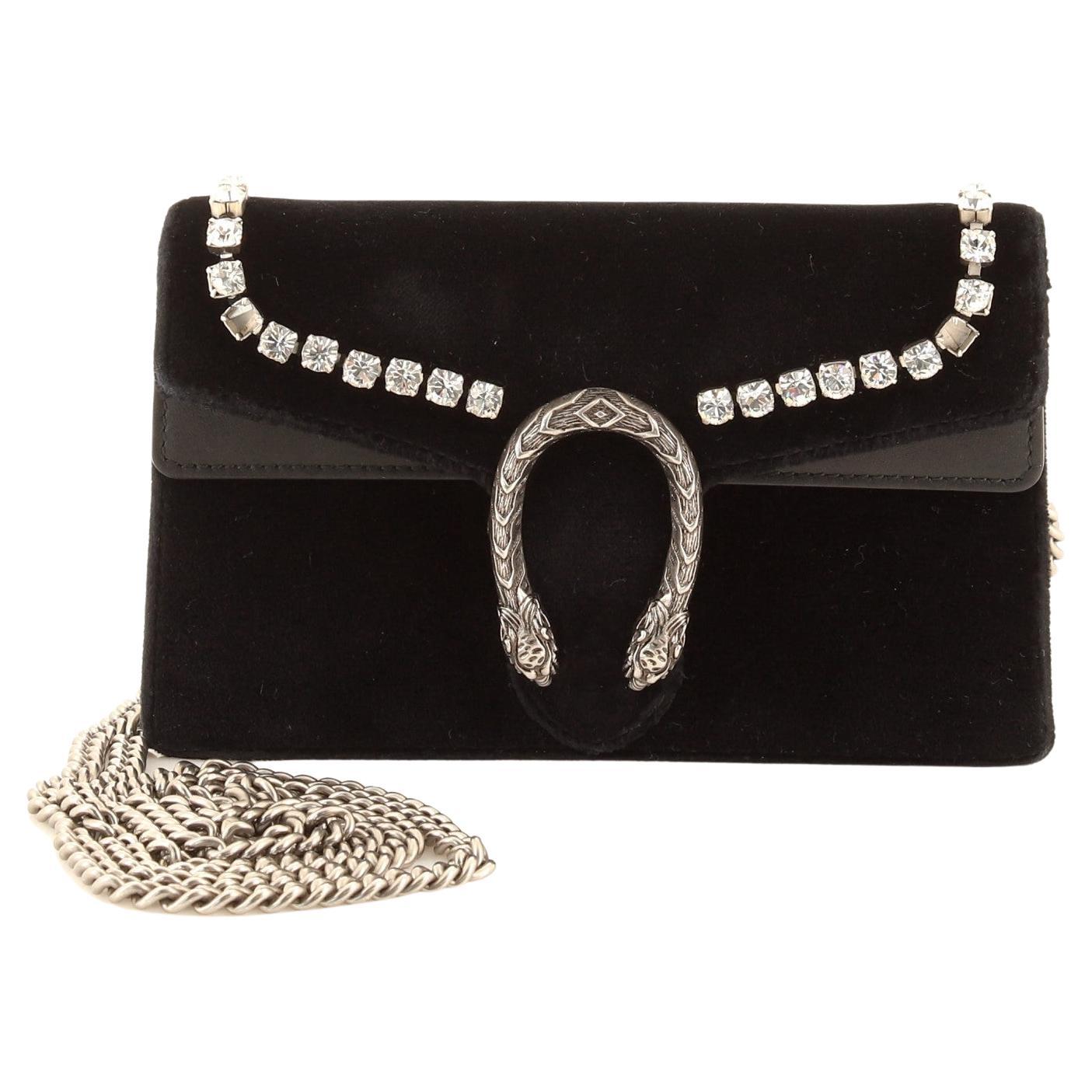 Gucci Dionysus Bag Crystal Embellished Velvet Super Mini