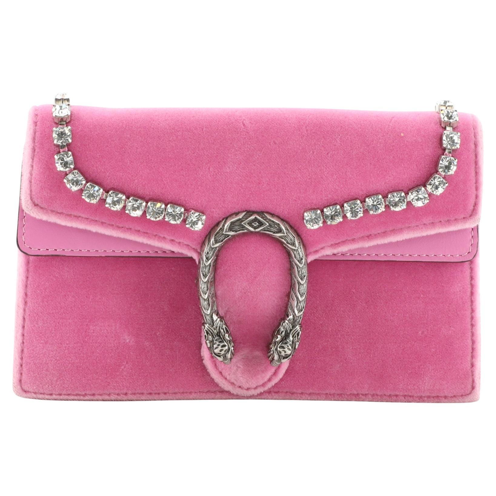 Gucci Dionysus Bag Crystal Embellished Velvet Super Mini