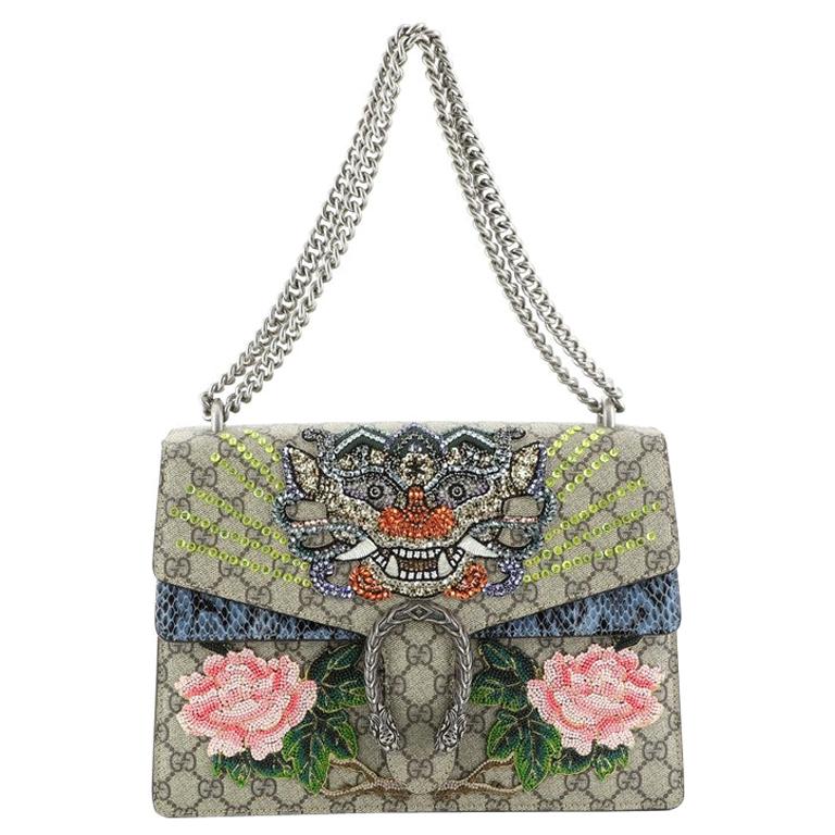 Gucci Dionysus Bag Embellished GG Coated Canvas with Python Medium
